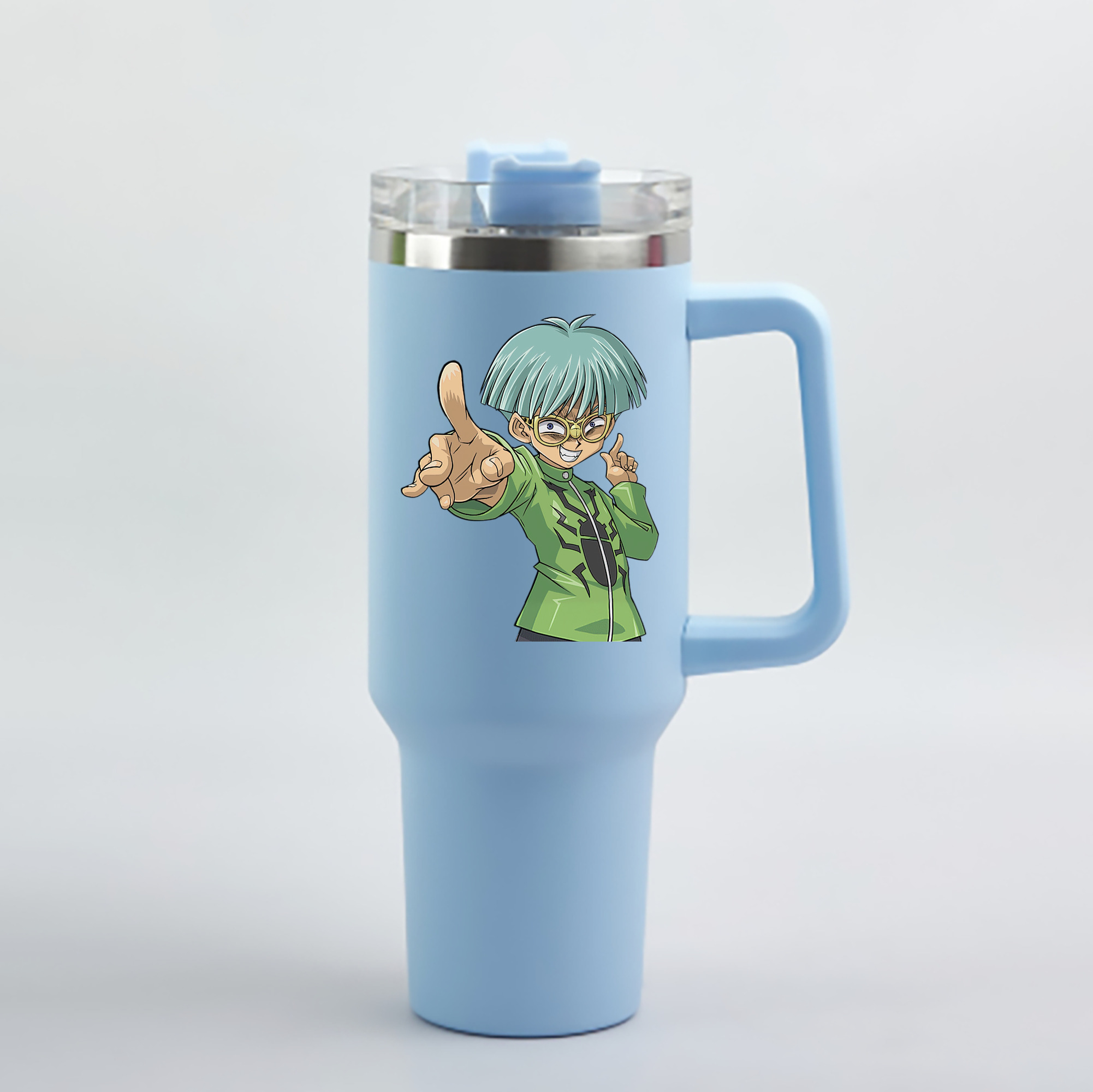 （画像用） 遊☆戯☆王 Yu-Gi-Oh! 1200mL車用タンブラー - クリスタルステッカー（プラスチックストロー付き）