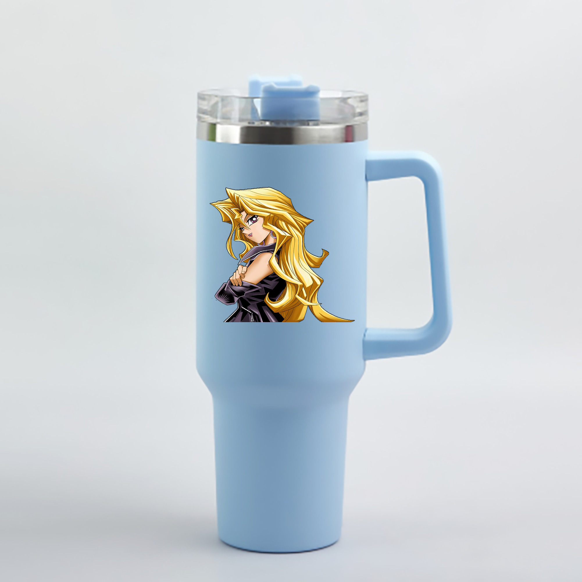 （画像用） 遊☆戯☆王 Yu-Gi-Oh! 1200mL車用タンブラー - クリスタルステッカー（プラスチックストロー付き）
