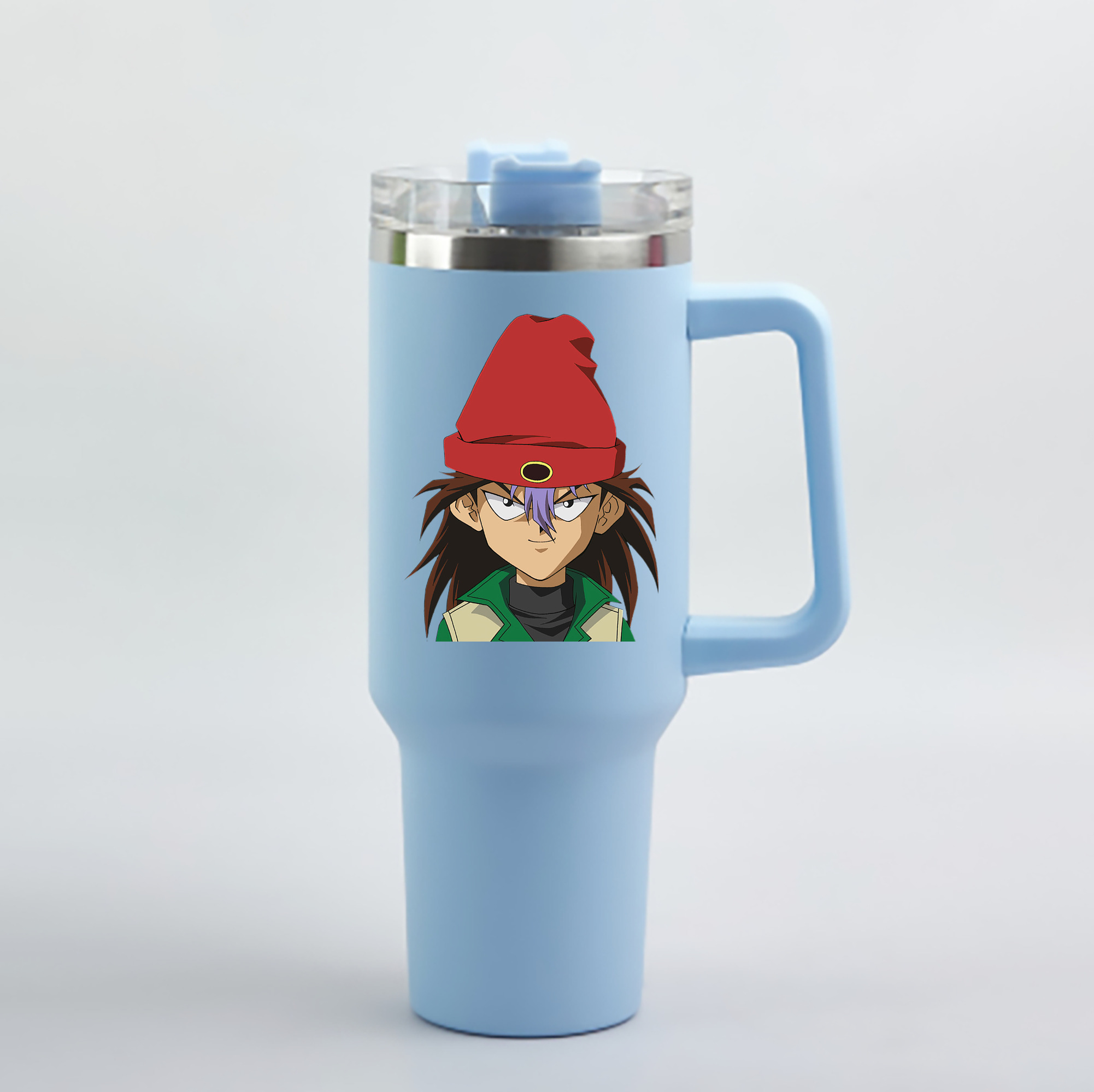 （画像用） 遊☆戯☆王 Yu-Gi-Oh! 1200mL車用タンブラー - クリスタルステッカー（プラスチックストロー付き）