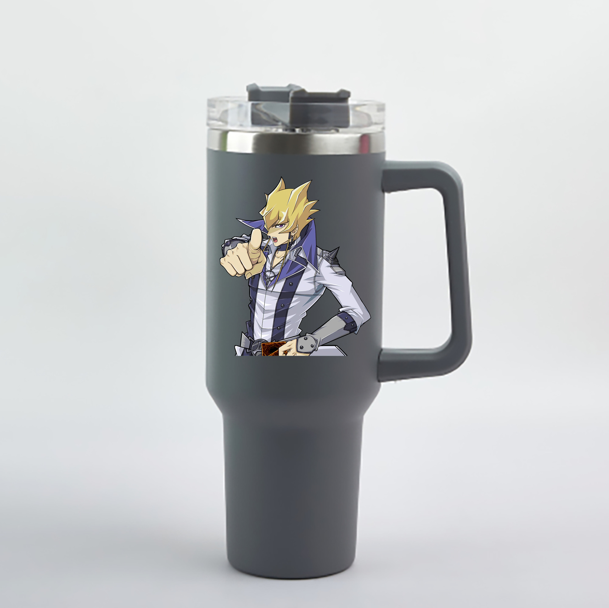（画像用） 遊☆戯☆王 Yu-Gi-Oh! 1200mL車用タンブラー - クリスタルステッカー（プラスチックストロー付き）