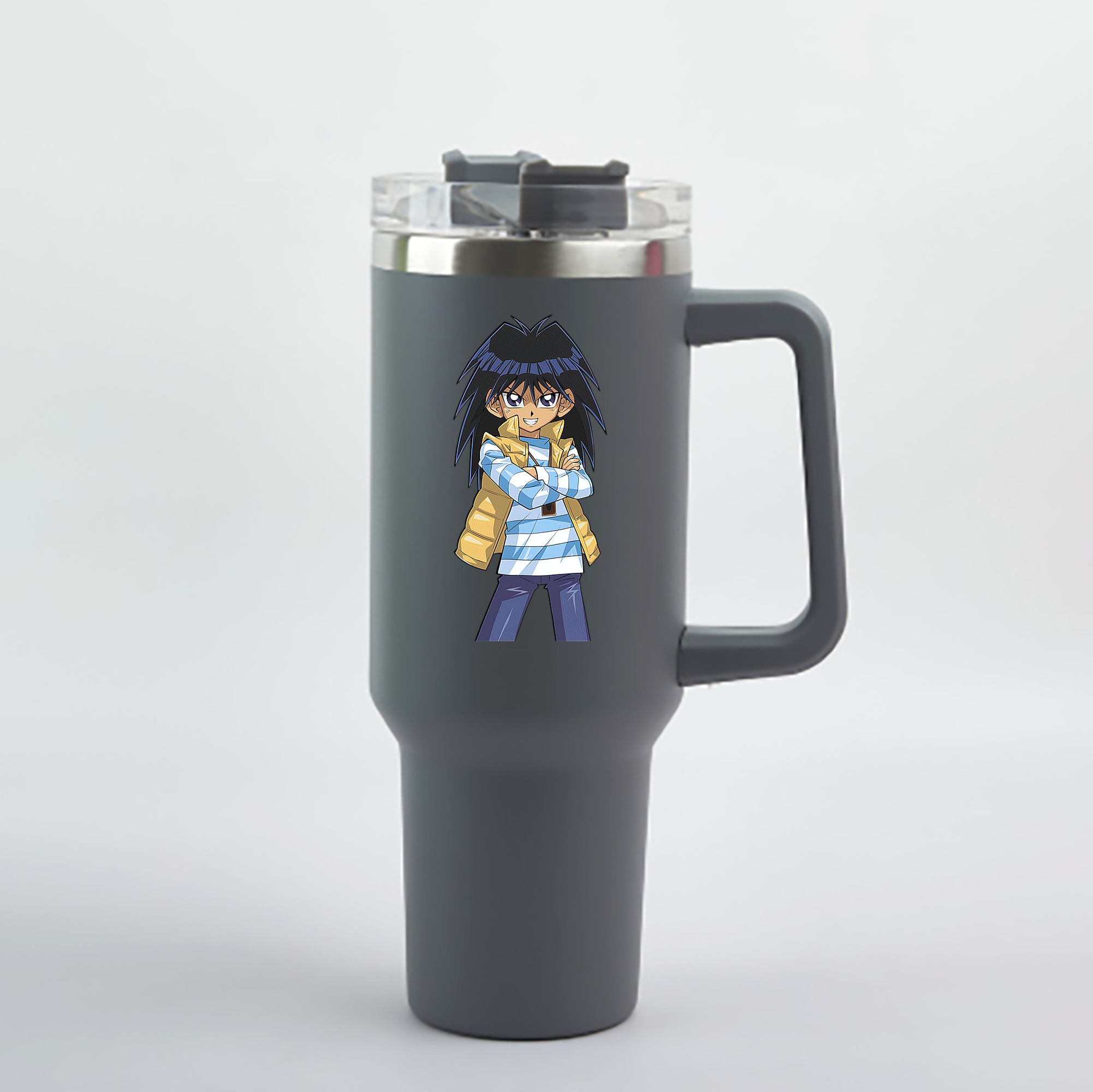 （画像用） 遊☆戯☆王 Yu-Gi-Oh! 1200mL車用タンブラー - クリスタルステッカー（プラスチックストロー付き）