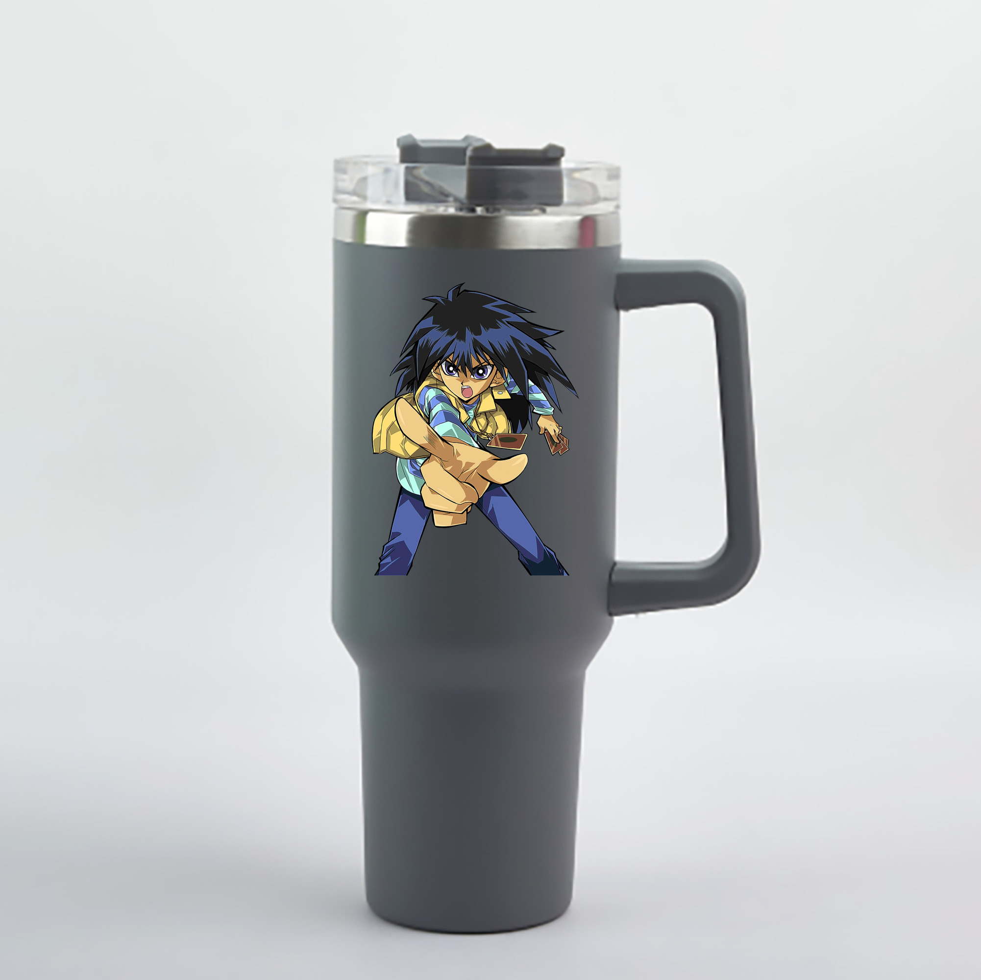 （画像用） 遊☆戯☆王 Yu-Gi-Oh! 1200mL車用タンブラー - クリスタルステッカー（プラスチックストロー付き）