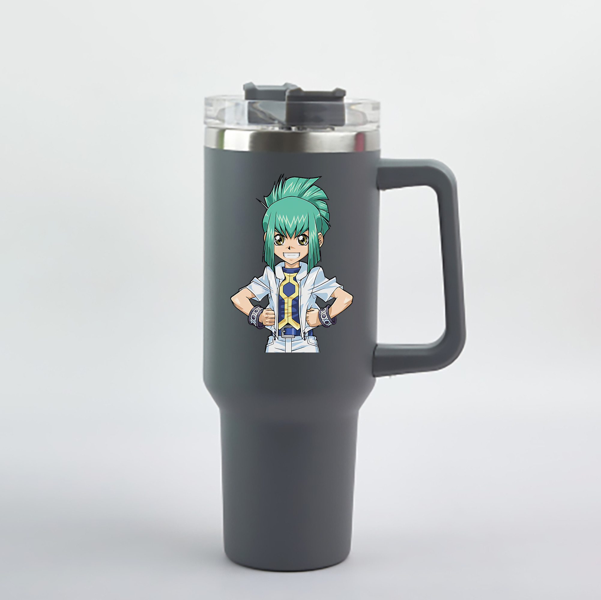（画像用） 遊☆戯☆王 Yu-Gi-Oh! 1200mL車用タンブラー - クリスタルステッカー（プラスチックストロー付き）