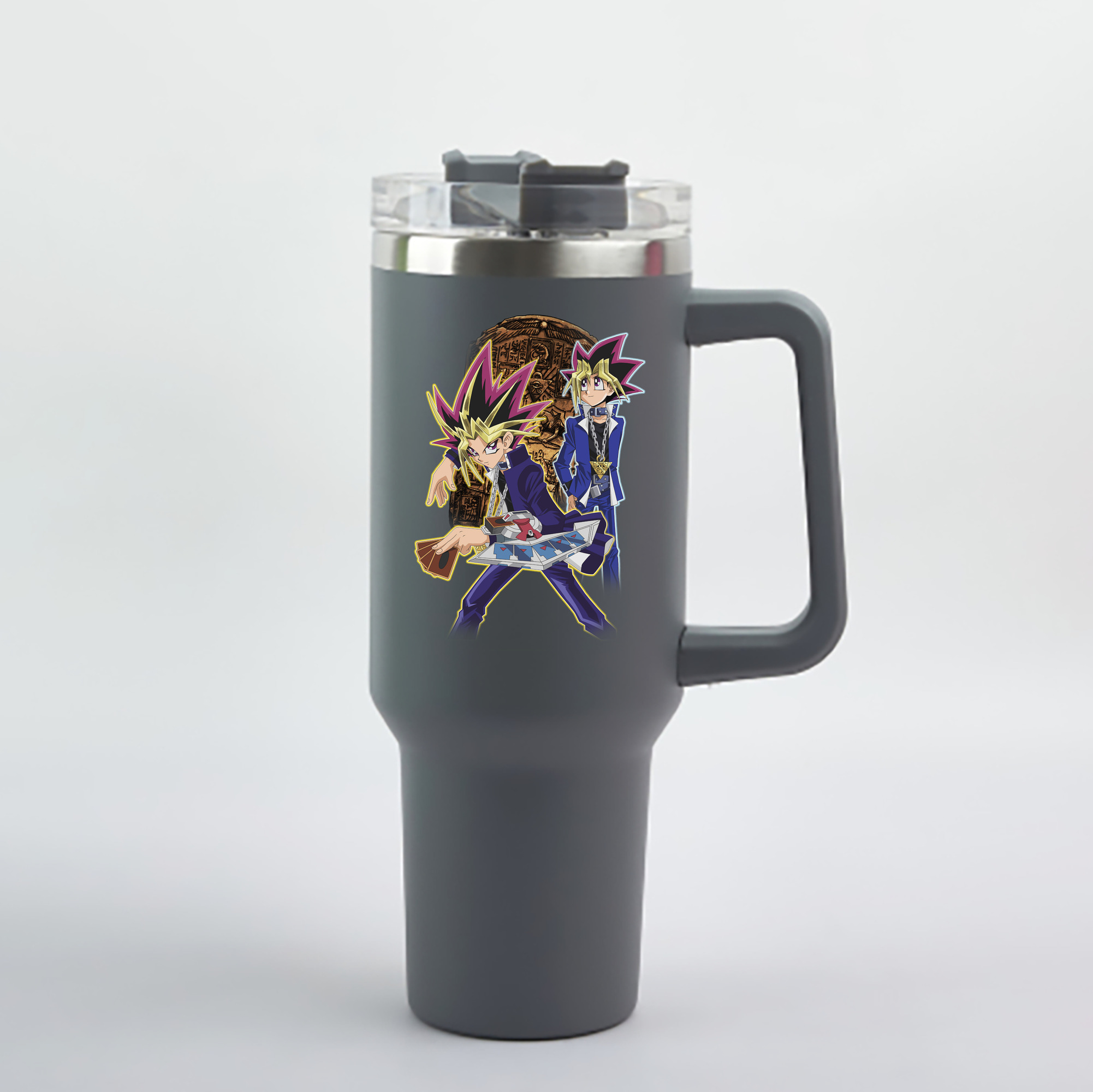 （画像用） 遊☆戯☆王 Yu-Gi-Oh! 1200mL車用タンブラー - クリスタルステッカー（プラスチックストロー付き）