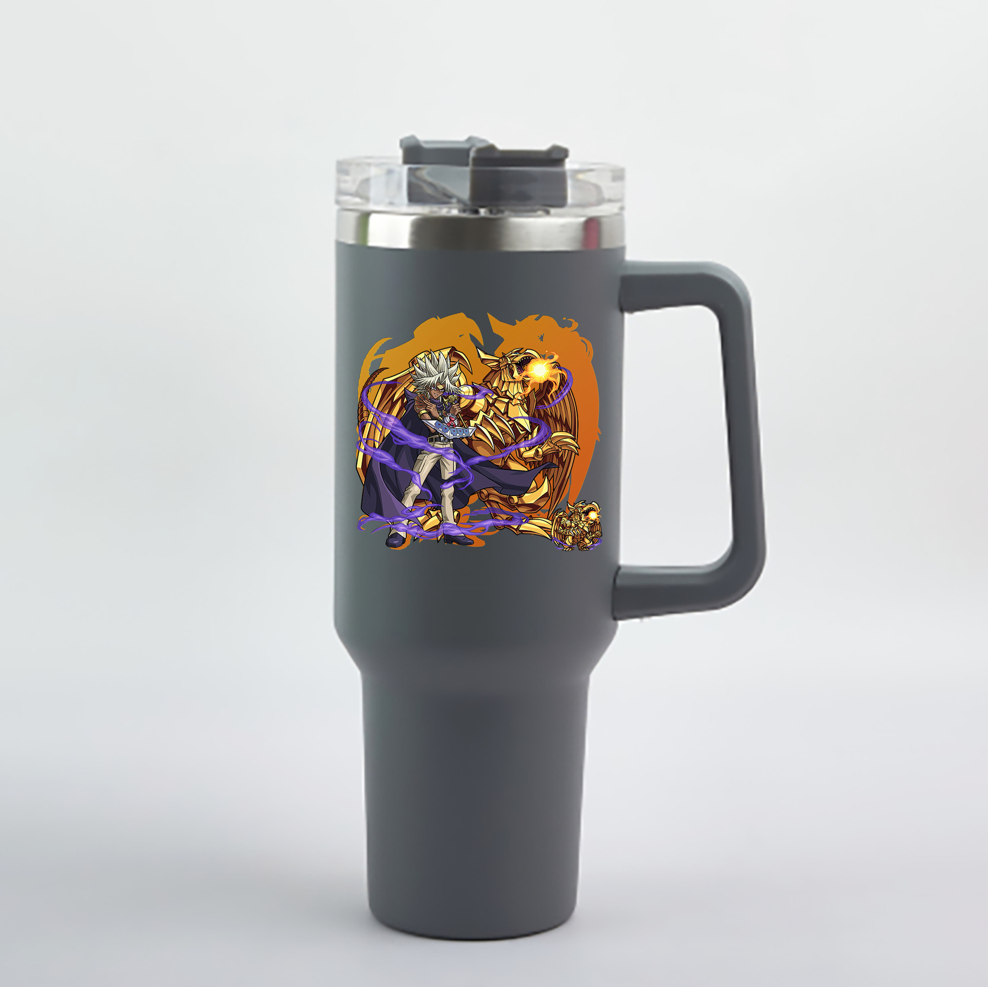（画像用） 遊☆戯☆王 Yu-Gi-Oh! 1200mL車用タンブラー - クリスタルステッカー（プラスチックストロー付き）