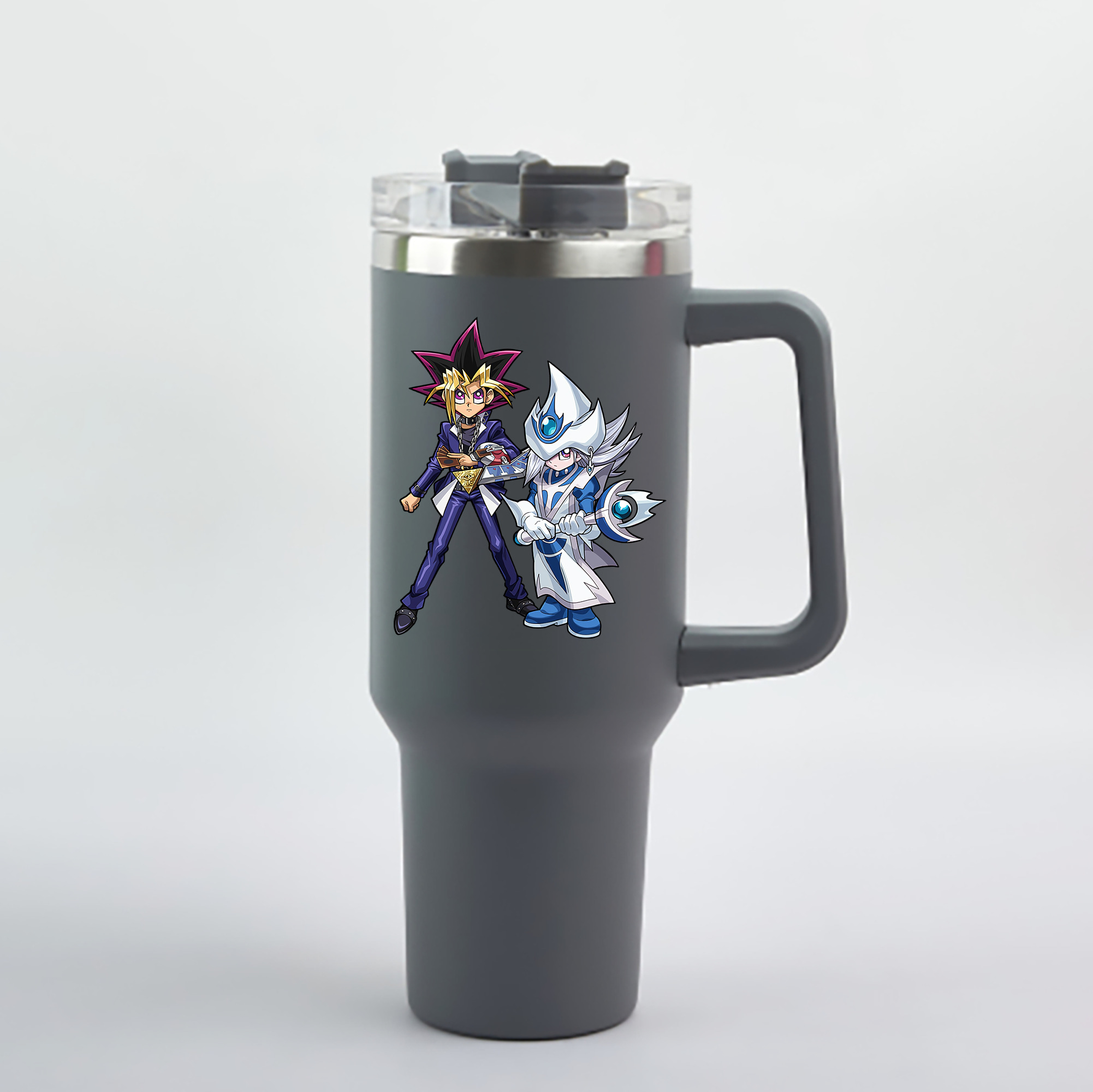 （画像用） 遊☆戯☆王 Yu-Gi-Oh! 1200mL車用タンブラー - クリスタルステッカー（プラスチックストロー付き）