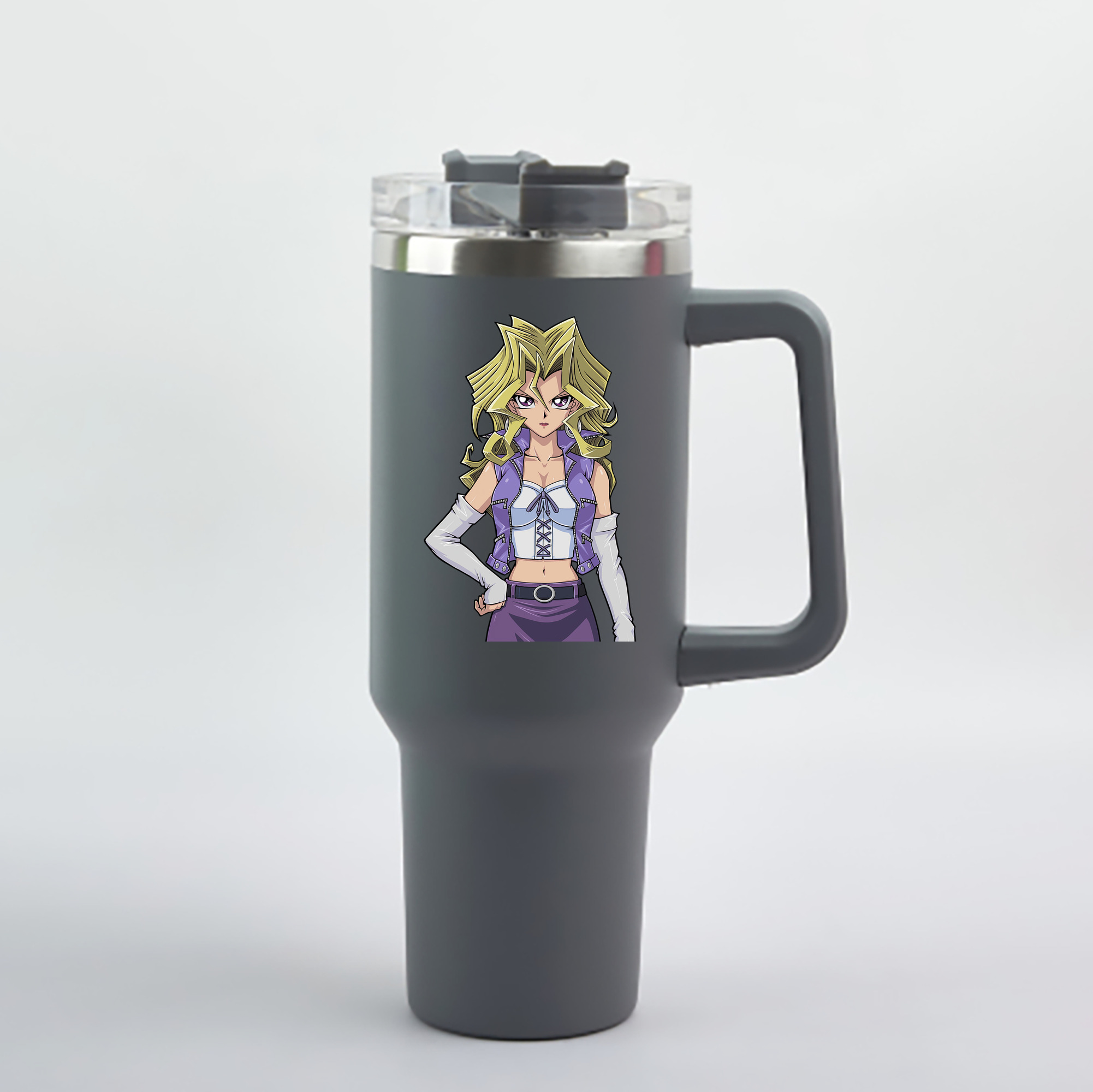 （画像用） 遊☆戯☆王 Yu-Gi-Oh! 1200mL車用タンブラー - クリスタルステッカー（プラスチックストロー付き）
