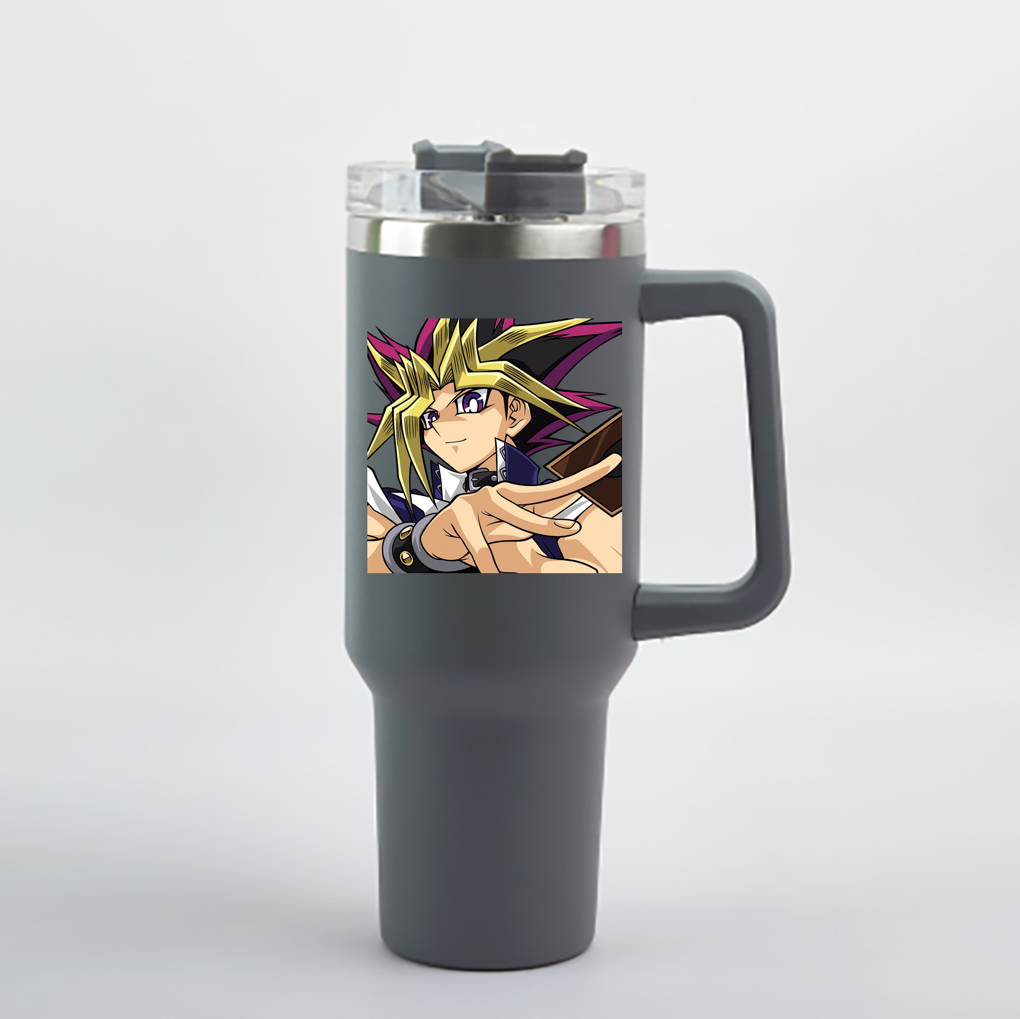 （画像用） 遊☆戯☆王 Yu-Gi-Oh! 1200mL車用タンブラー - クリスタルステッカー（プラスチックストロー付き）