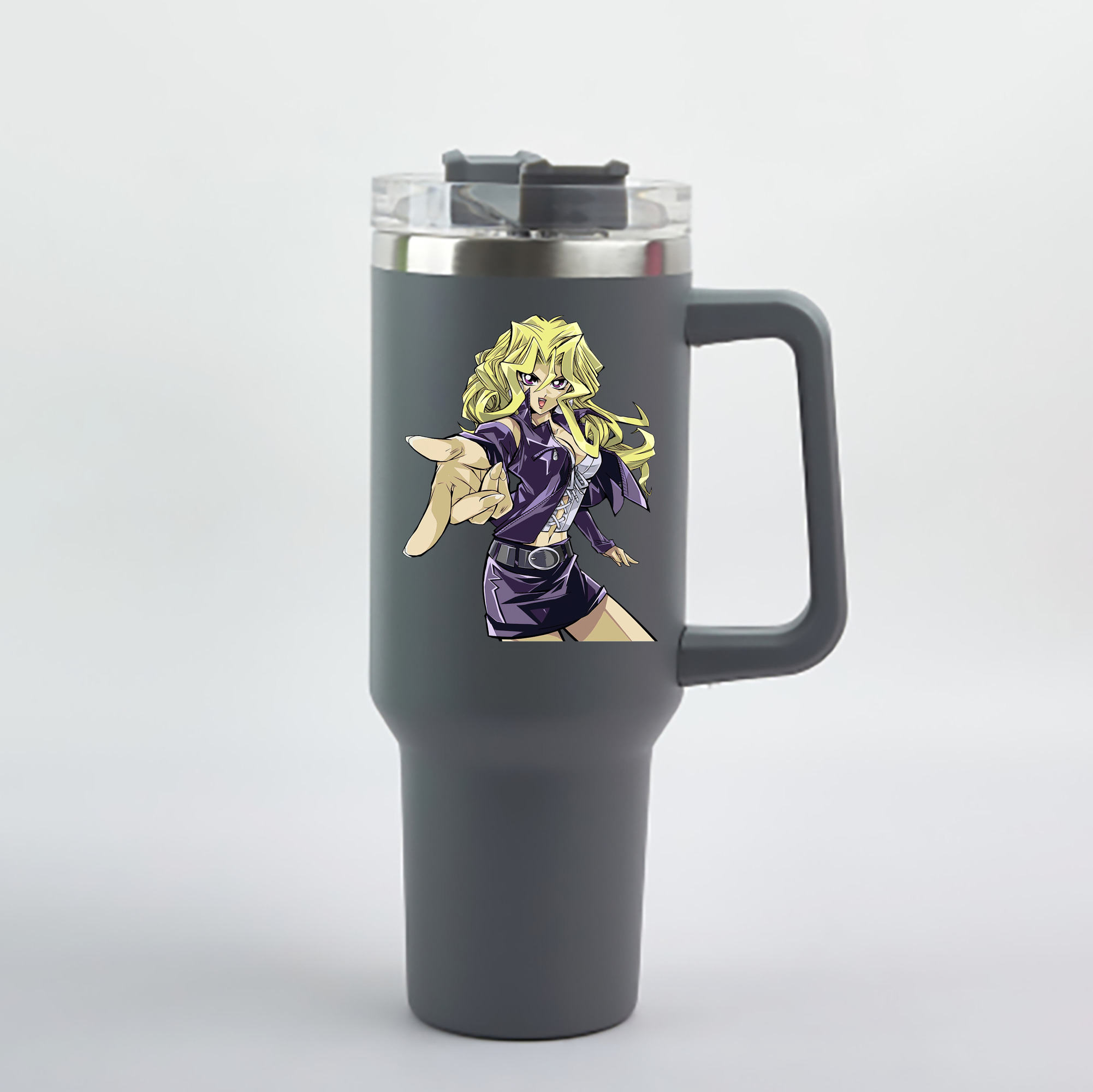 （画像用） 遊☆戯☆王 Yu-Gi-Oh! 1200mL車用タンブラー - クリスタルステッカー（プラスチックストロー付き）