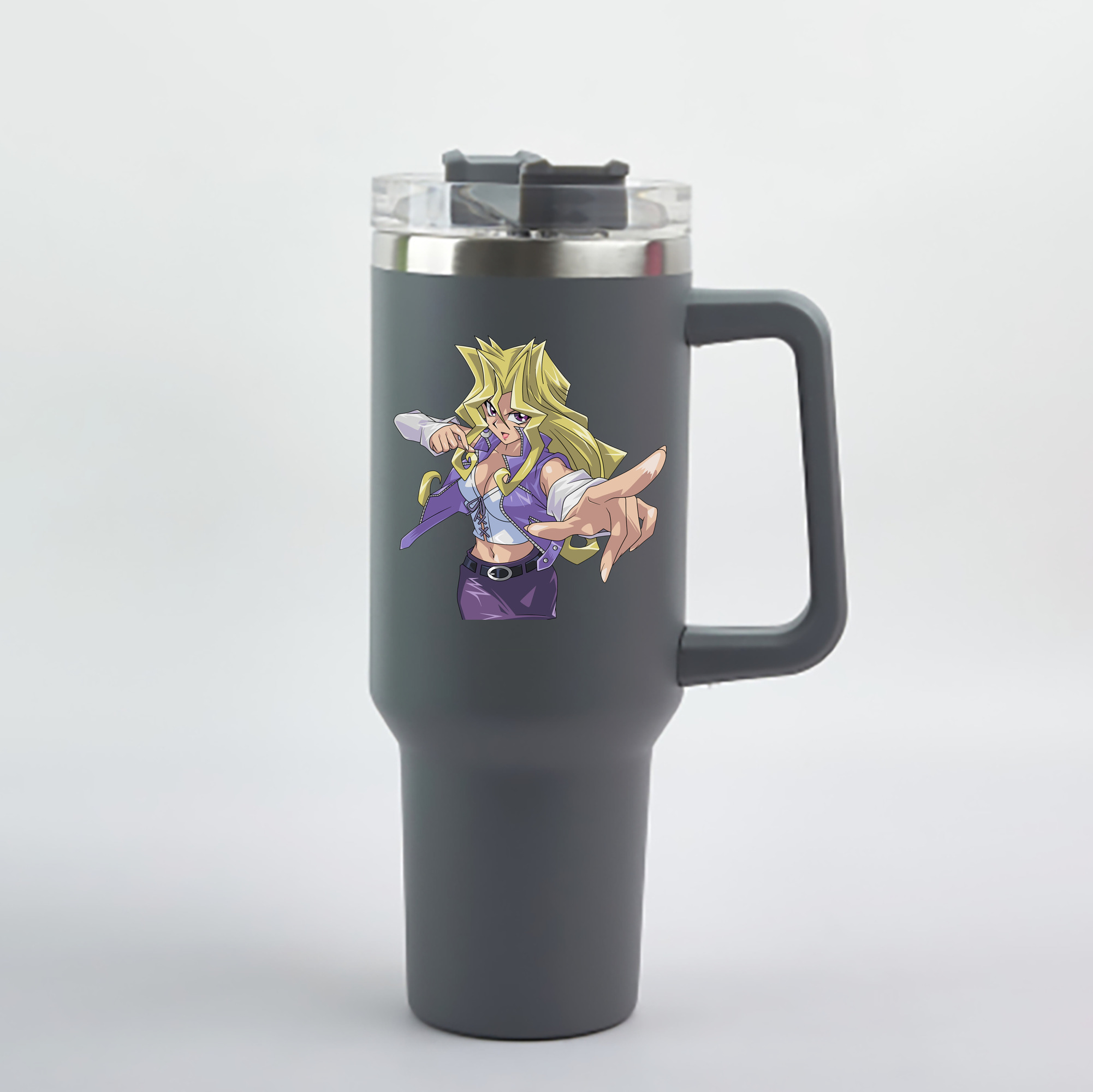 （画像用） 遊☆戯☆王 Yu-Gi-Oh! 1200mL車用タンブラー - クリスタルステッカー（プラスチックストロー付き）