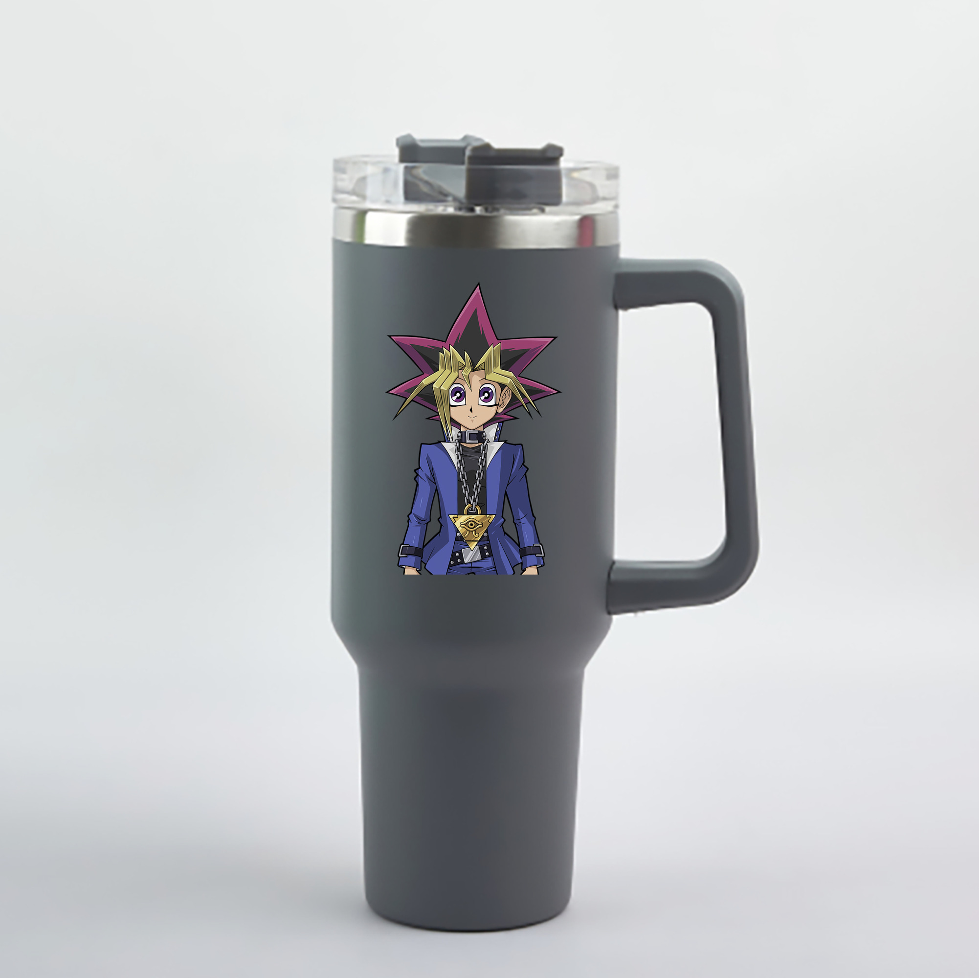 （画像用） 遊☆戯☆王 Yu-Gi-Oh! 1200mL車用タンブラー - クリスタルステッカー（プラスチックストロー付き）