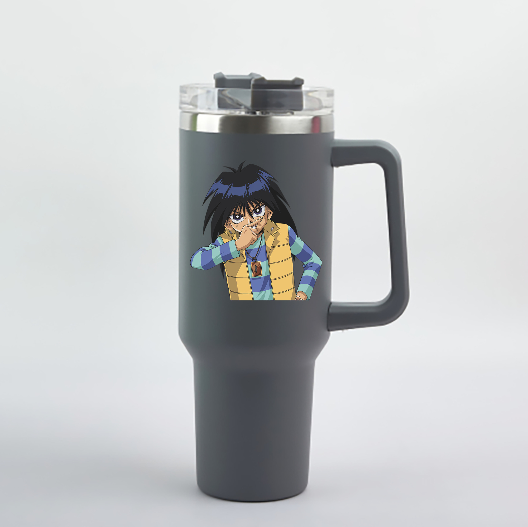 （画像用） 遊☆戯☆王 Yu-Gi-Oh! 1200mL車用タンブラー - クリスタルステッカー（プラスチックストロー付き）