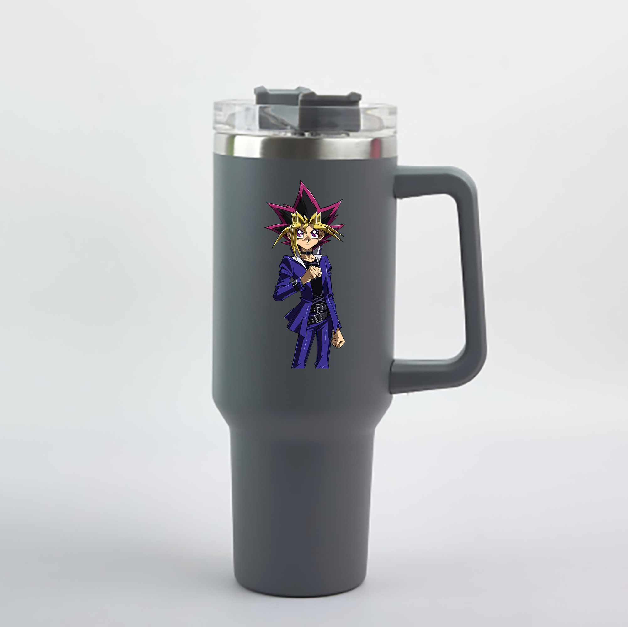 （画像用） 遊☆戯☆王 Yu-Gi-Oh! 1200mL車用タンブラー - クリスタルステッカー（プラスチックストロー付き）