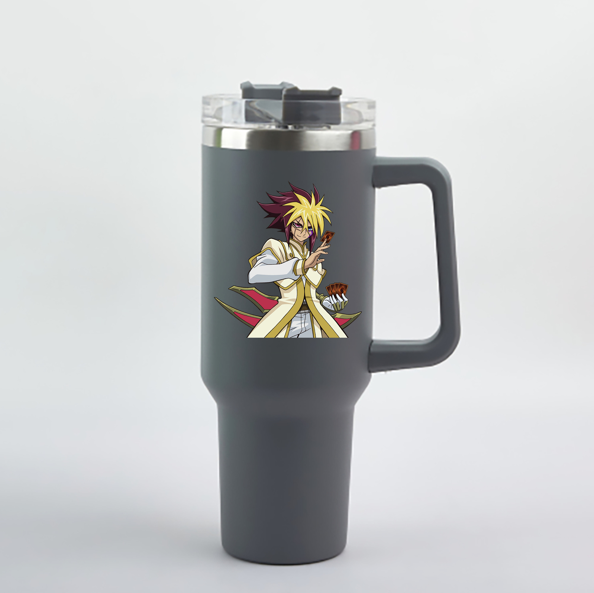 （画像用） 遊☆戯☆王 Yu-Gi-Oh! 1200mL車用タンブラー - クリスタルステッカー（プラスチックストロー付き）