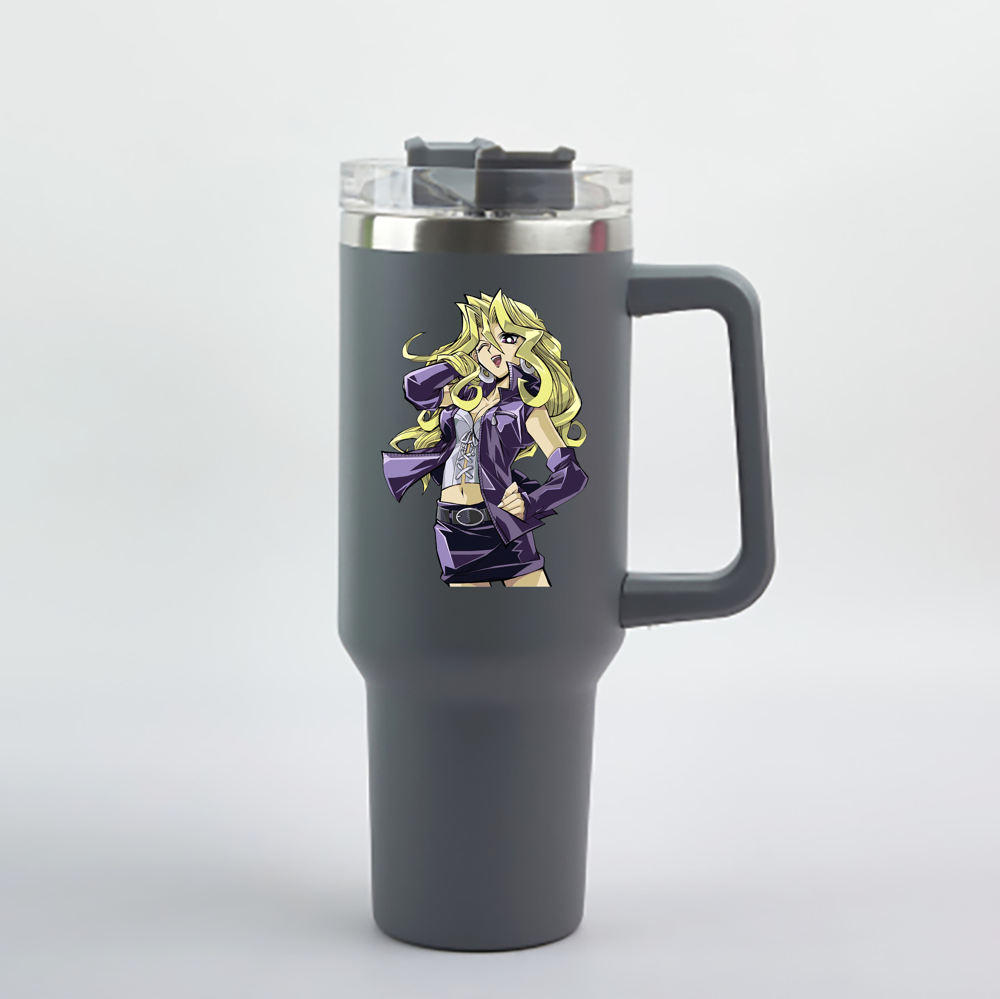 （画像用） 遊☆戯☆王 Yu-Gi-Oh! 1200mL車用タンブラー - クリスタルステッカー（プラスチックストロー付き）