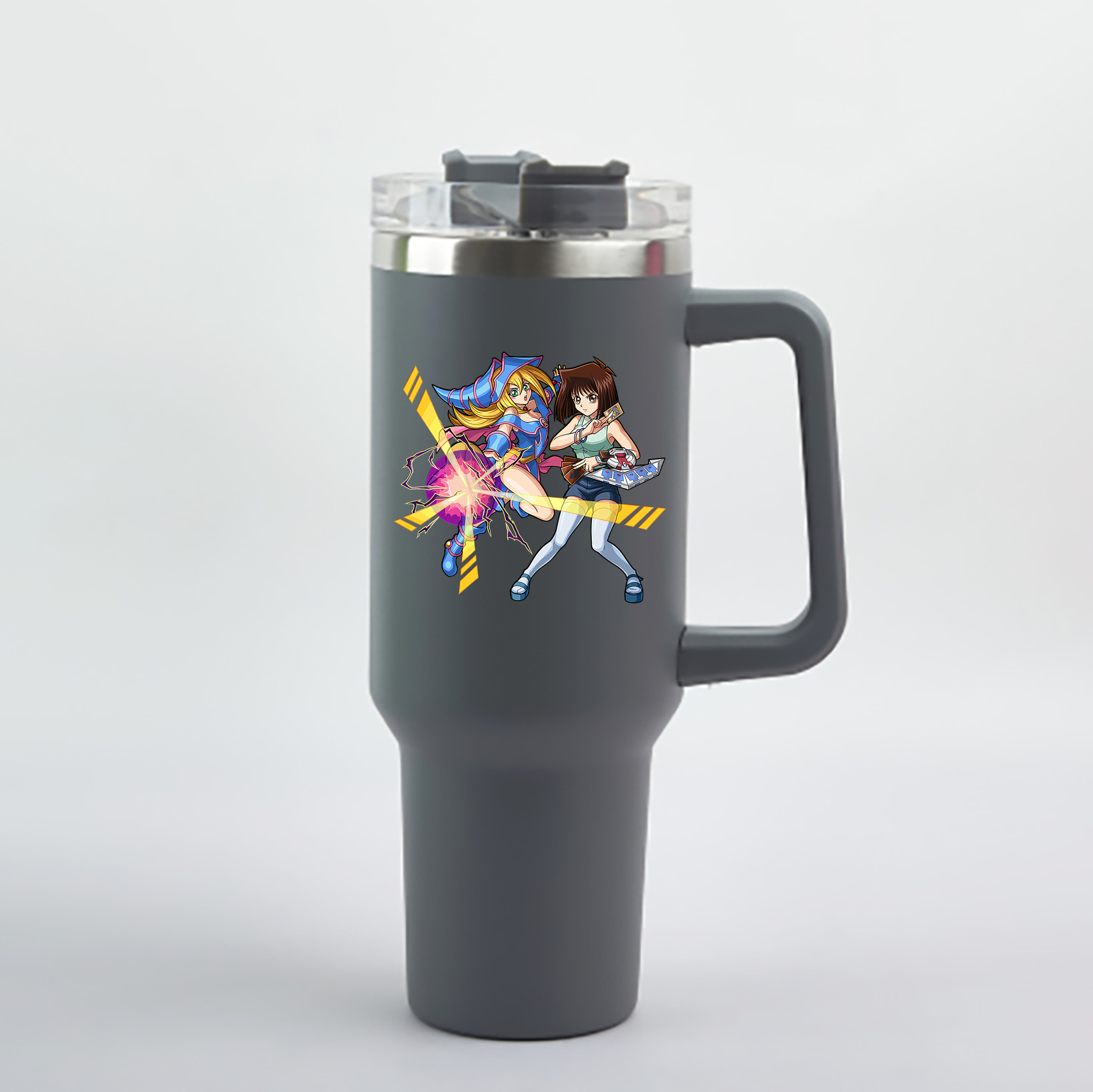 （画像用） 遊☆戯☆王 Yu-Gi-Oh! 1200mL車用タンブラー - クリスタルステッカー（プラスチックストロー付き）