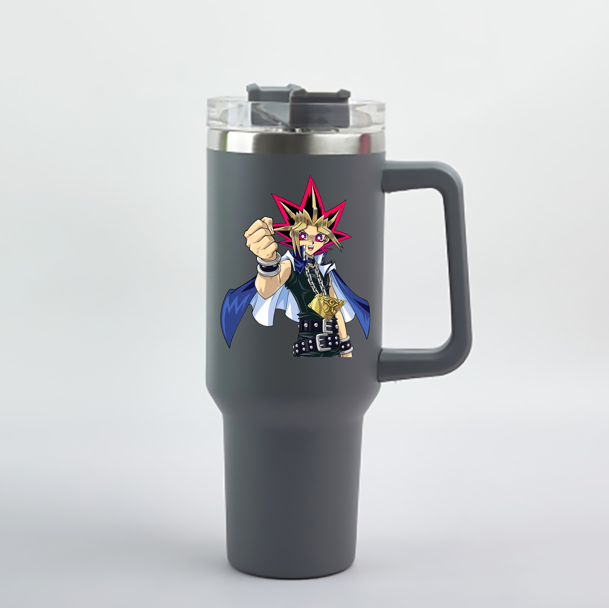 （画像用） 遊☆戯☆王 Yu-Gi-Oh! 1200mL車用タンブラー - クリスタルステッカー（プラスチックストロー付き）