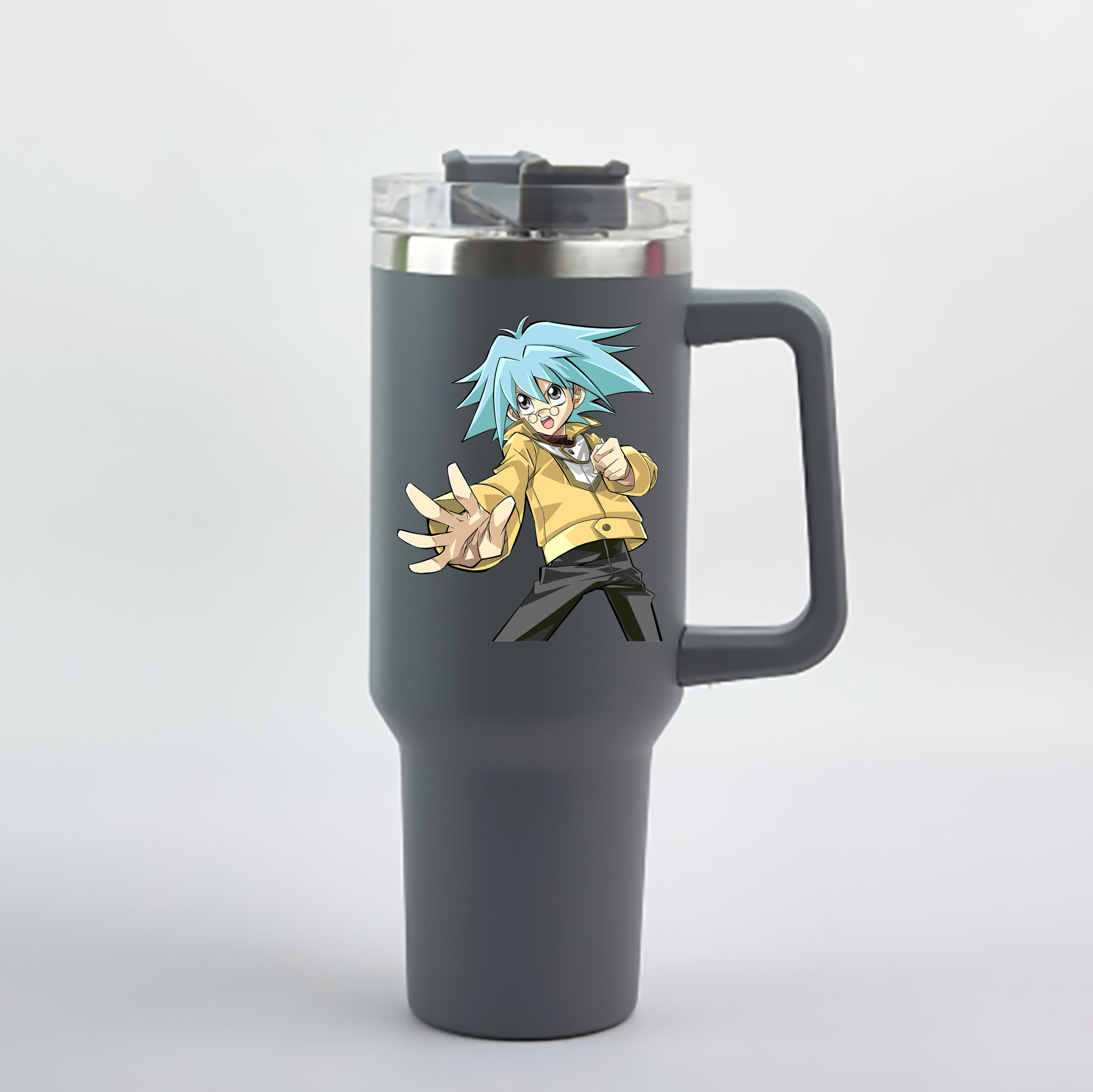 （画像用） 遊☆戯☆王 Yu-Gi-Oh! 1200mL車用タンブラー - クリスタルステッカー（プラスチックストロー付き）