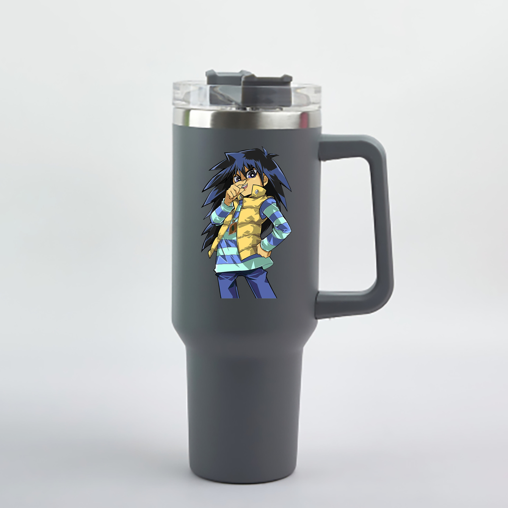 （画像用） 遊☆戯☆王 Yu-Gi-Oh! 1200mL車用タンブラー - クリスタルステッカー（プラスチックストロー付き）