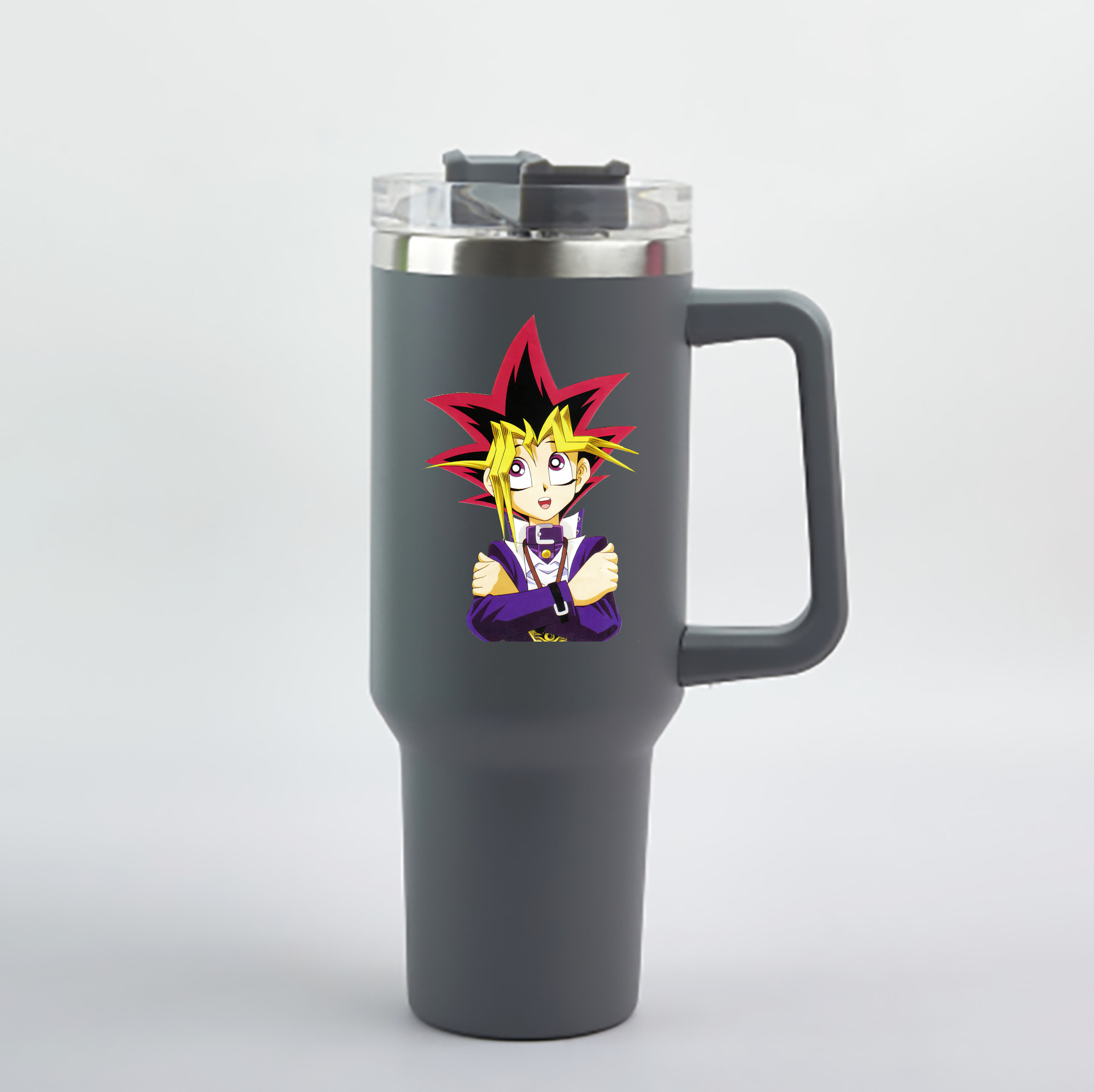 （画像用） 遊☆戯☆王 Yu-Gi-Oh! 1200mL車用タンブラー - クリスタルステッカー（プラスチックストロー付き）