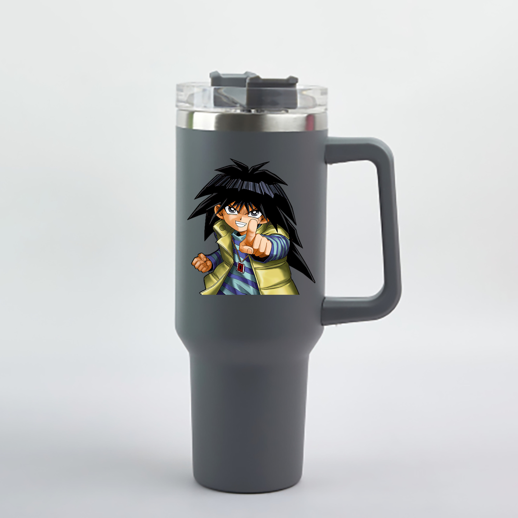 （画像用） 遊☆戯☆王 Yu-Gi-Oh! 1200mL車用タンブラー - クリスタルステッカー（プラスチックストロー付き）