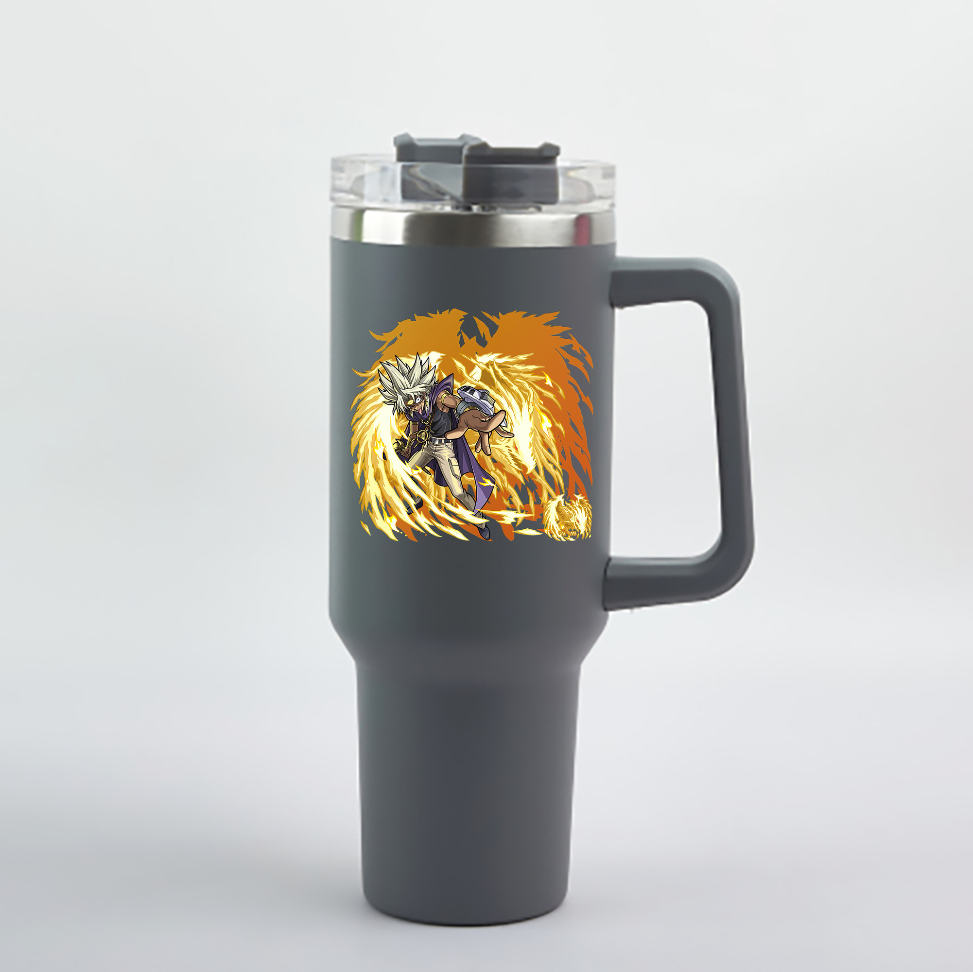 （画像用） 遊☆戯☆王 Yu-Gi-Oh! 1200mL車用タンブラー - クリスタルステッカー（プラスチックストロー付き）