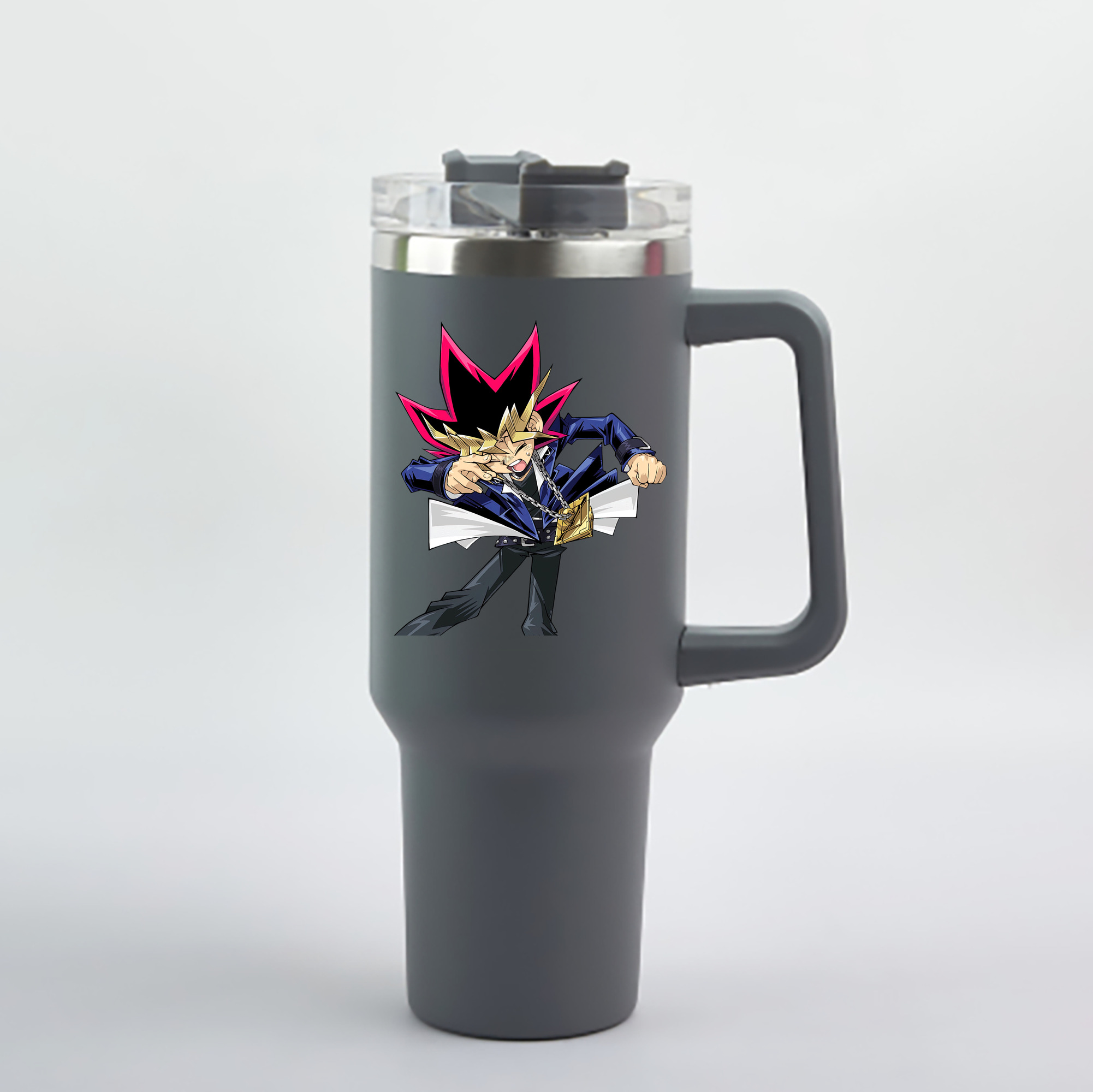 （画像用） 遊☆戯☆王 Yu-Gi-Oh! 1200mL車用タンブラー - クリスタルステッカー（プラスチックストロー付き）