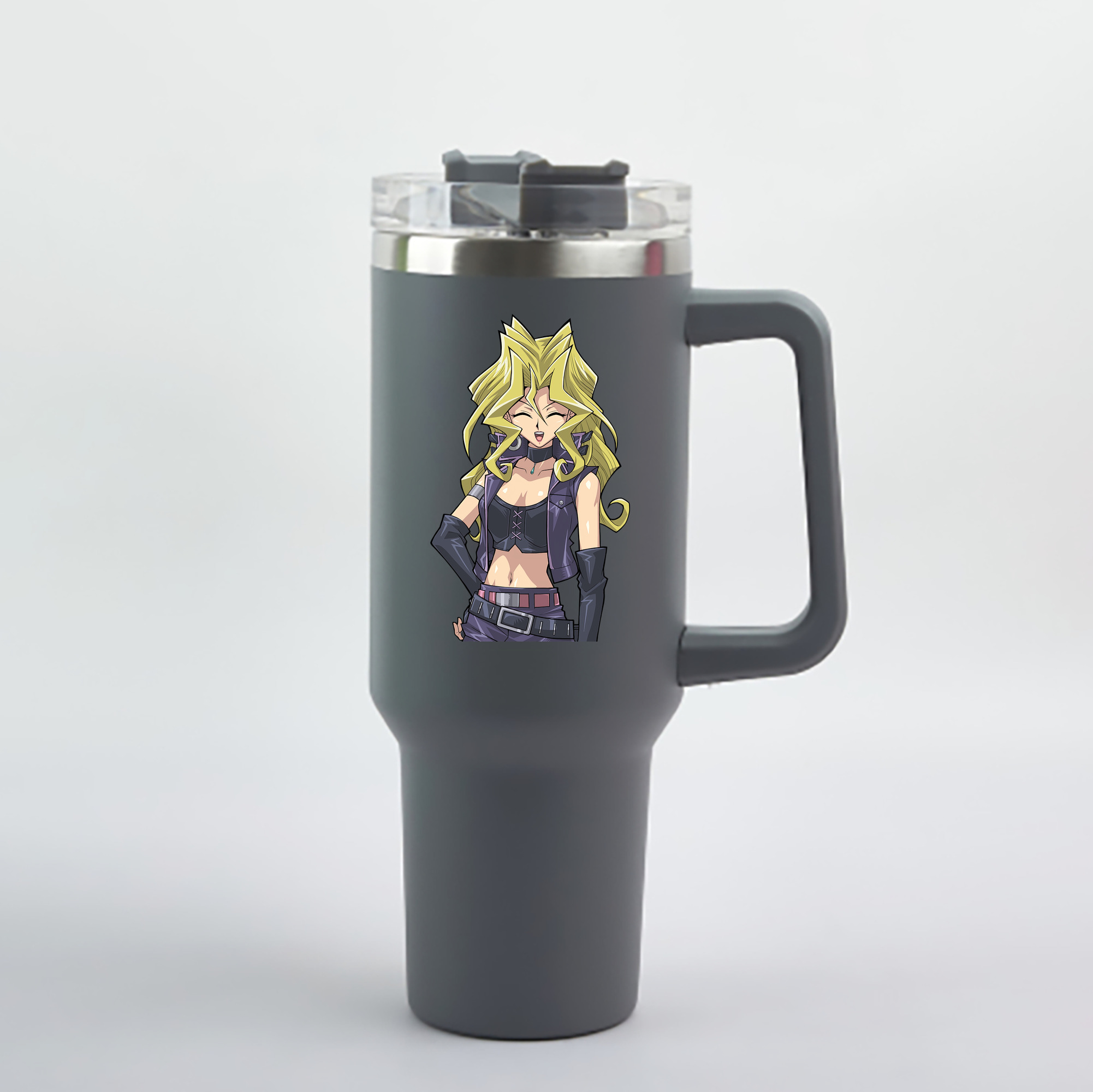 （画像用） 遊☆戯☆王 Yu-Gi-Oh! 1200mL車用タンブラー - クリスタルステッカー（プラスチックストロー付き）