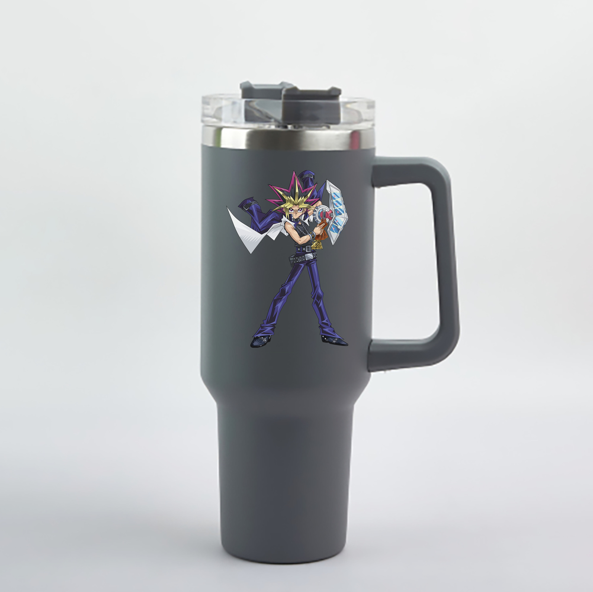 （画像用） 遊☆戯☆王 Yu-Gi-Oh! 1200mL車用タンブラー - クリスタルステッカー（プラスチックストロー付き）