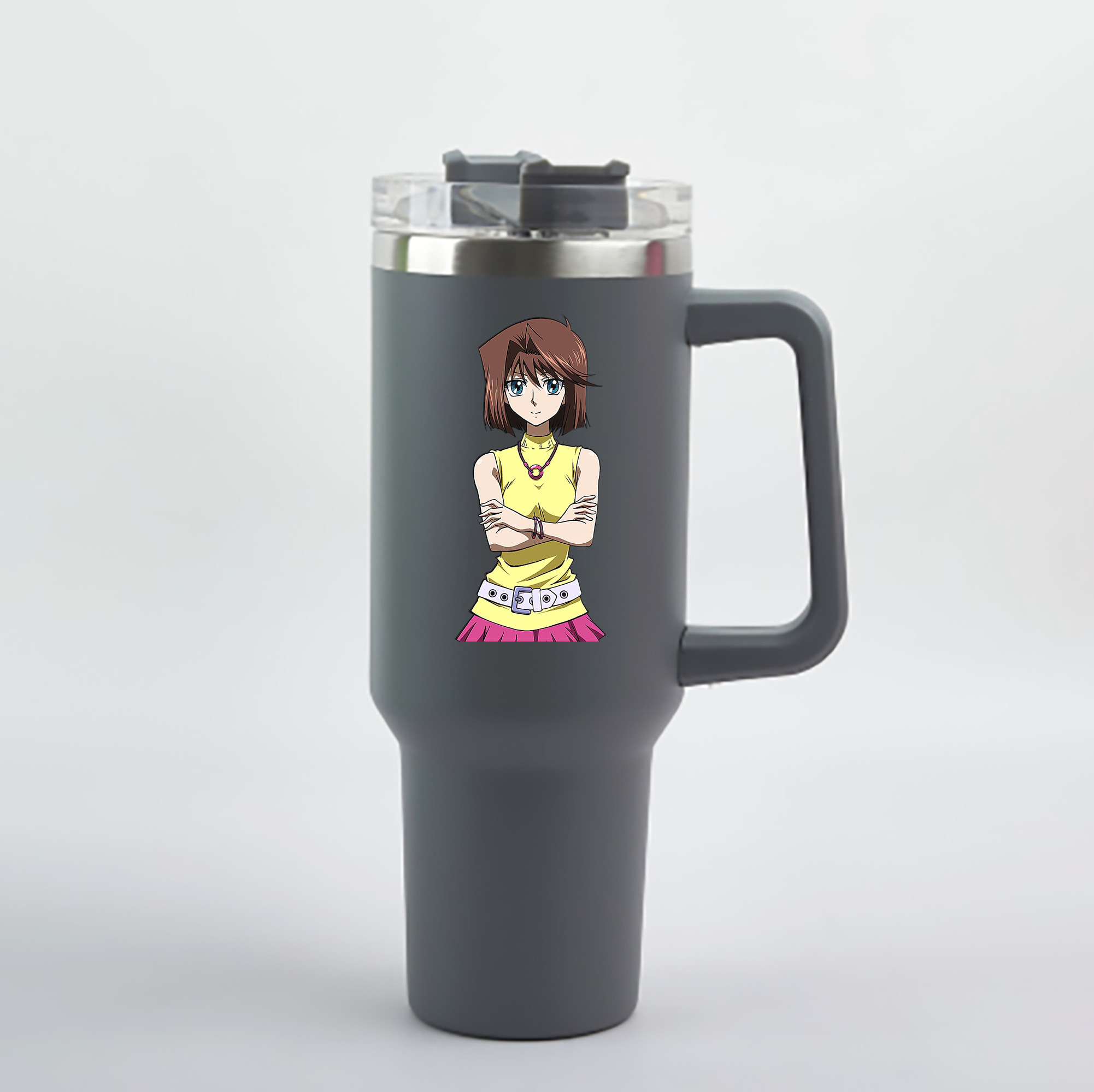 （画像用） 遊☆戯☆王 Yu-Gi-Oh! 1200mL車用タンブラー - クリスタルステッカー（プラスチックストロー付き）