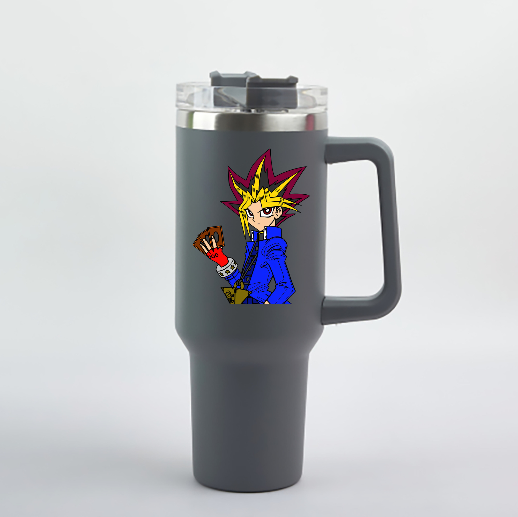 （画像用） 遊☆戯☆王 Yu-Gi-Oh! 1200mL車用タンブラー - クリスタルステッカー（プラスチックストロー付き）