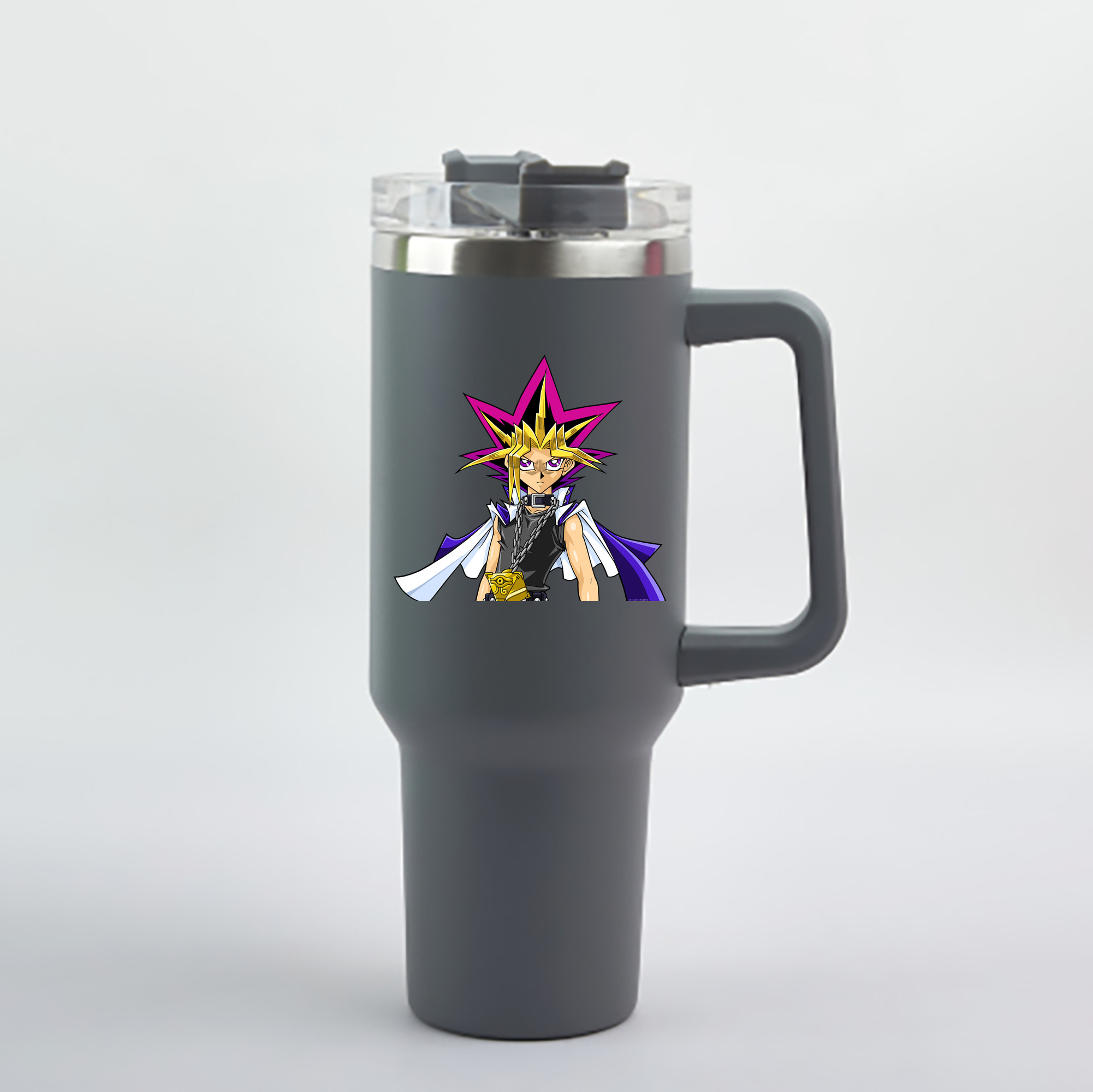 （画像用） 遊☆戯☆王 Yu-Gi-Oh! 1200mL車用タンブラー - クリスタルステッカー（プラスチックストロー付き）