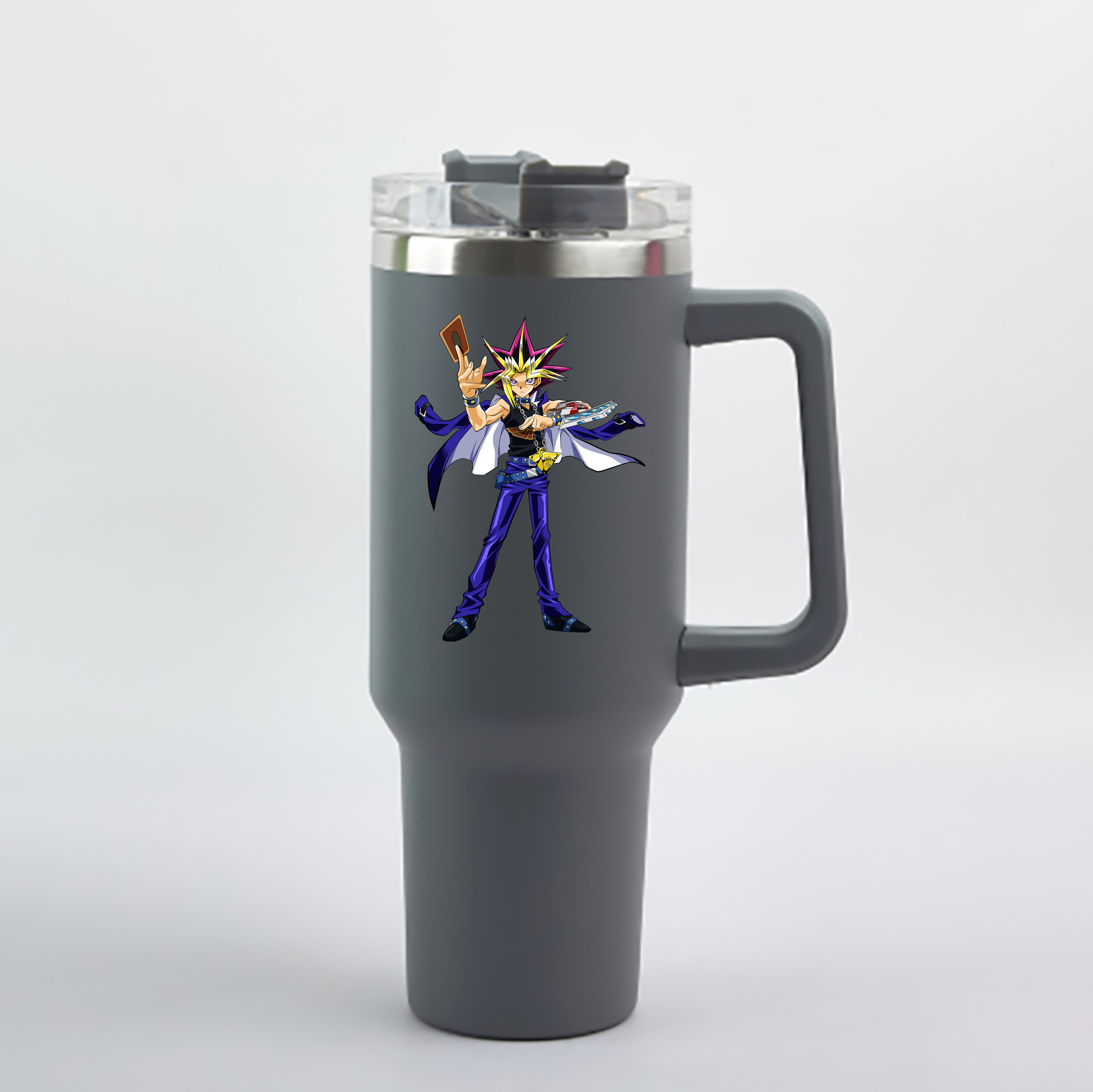 （画像用） 遊☆戯☆王 Yu-Gi-Oh! 1200mL車用タンブラー - クリスタルステッカー（プラスチックストロー付き）