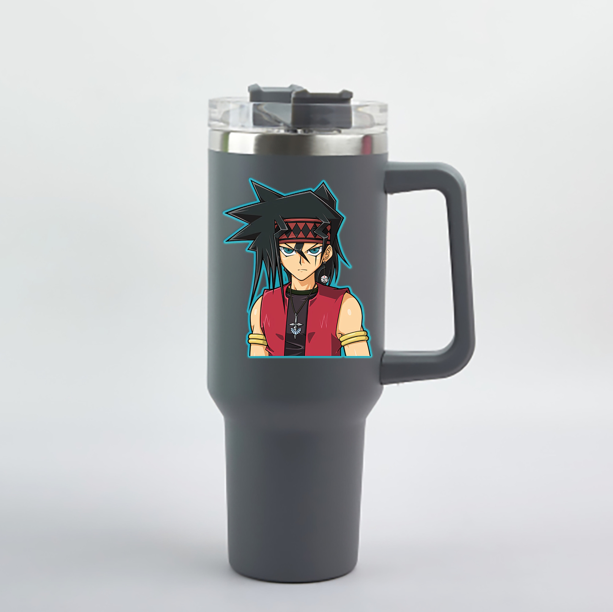 （画像用） 遊☆戯☆王 Yu-Gi-Oh! 1200mL車用タンブラー - クリスタルステッカー（プラスチックストロー付き）