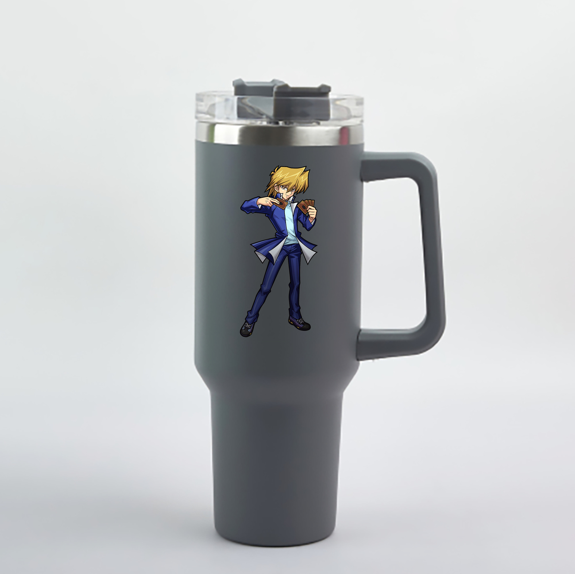 （画像用） 遊☆戯☆王 Yu-Gi-Oh! 1200mL車用タンブラー - クリスタルステッカー（プラスチックストロー付き）