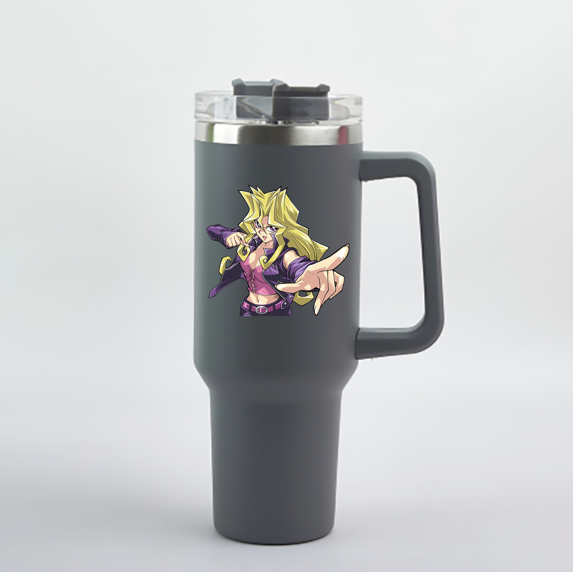（画像用） 遊☆戯☆王 Yu-Gi-Oh! 1200mL車用タンブラー - クリスタルステッカー（プラスチックストロー付き）