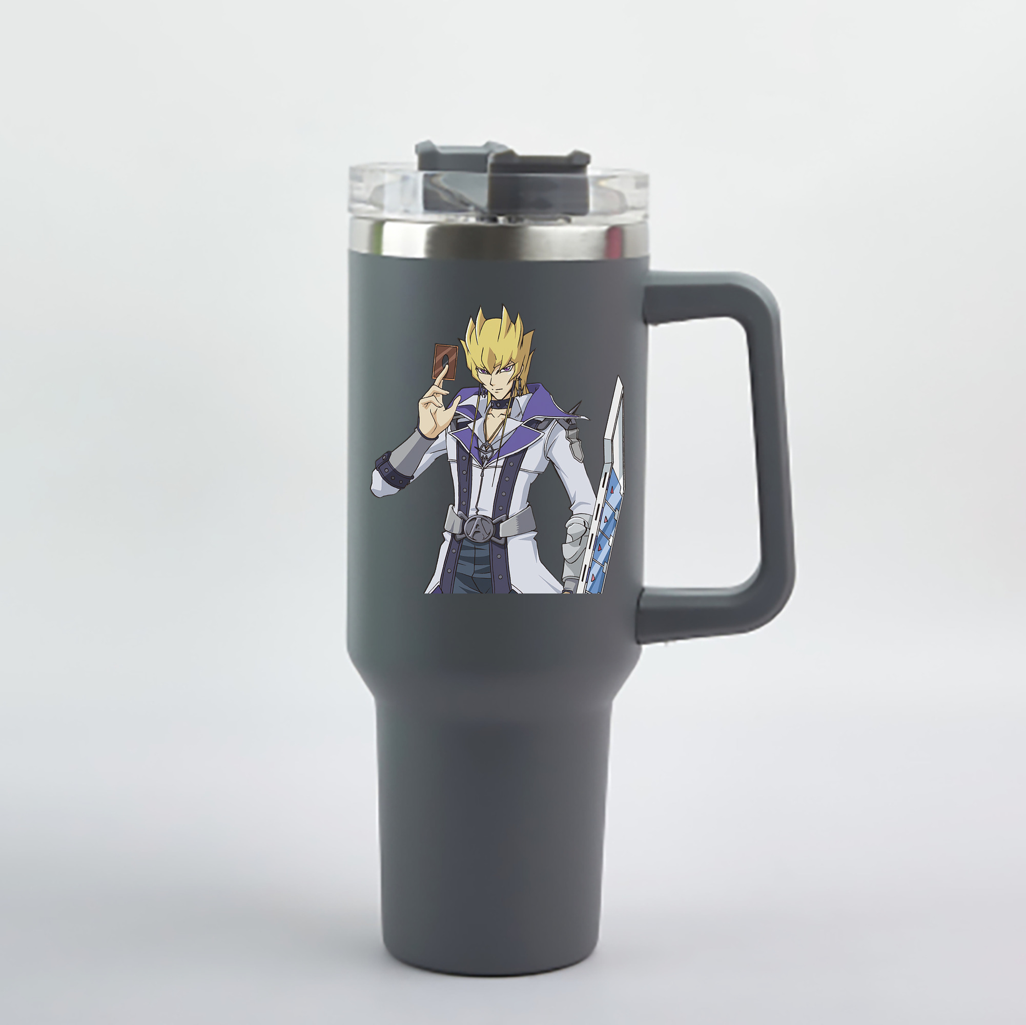 （画像用） 遊☆戯☆王 Yu-Gi-Oh! 1200mL車用タンブラー - クリスタルステッカー（プラスチックストロー付き）