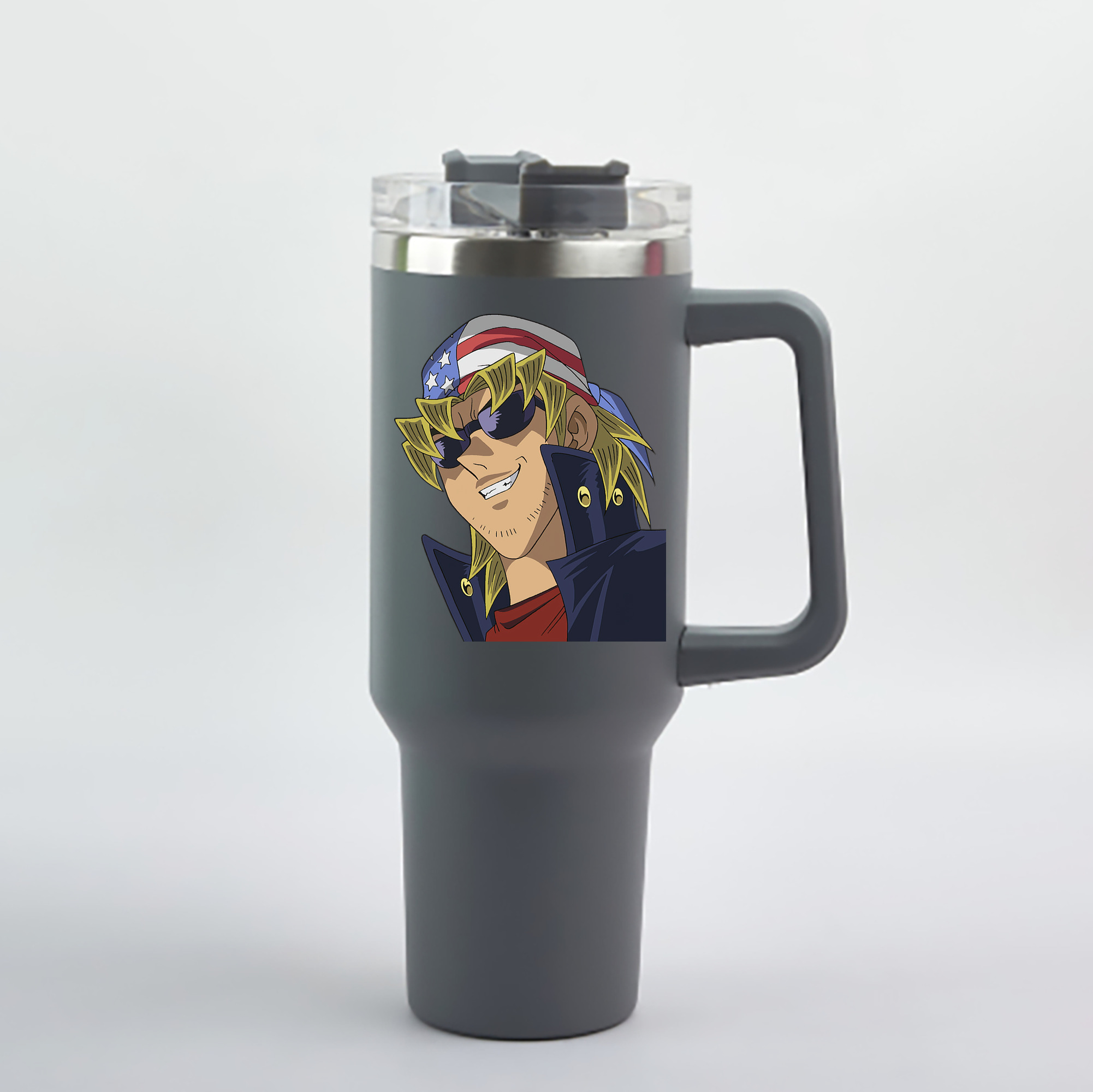 （画像用） 遊☆戯☆王 Yu-Gi-Oh! 1200mL車用タンブラー - クリスタルステッカー（プラスチックストロー付き）