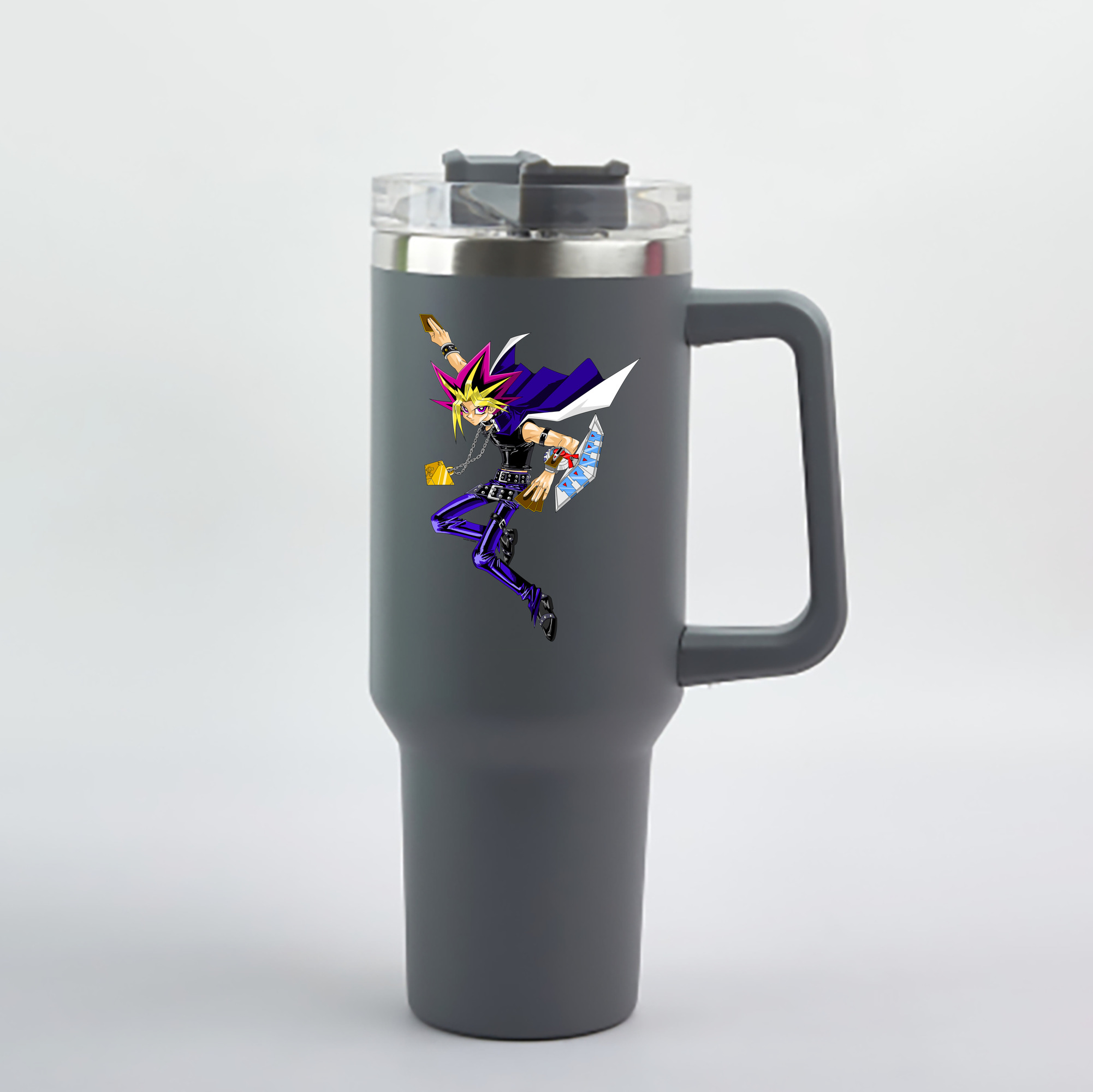 （画像用） 遊☆戯☆王 Yu-Gi-Oh! 1200mL車用タンブラー - クリスタルステッカー（プラスチックストロー付き）