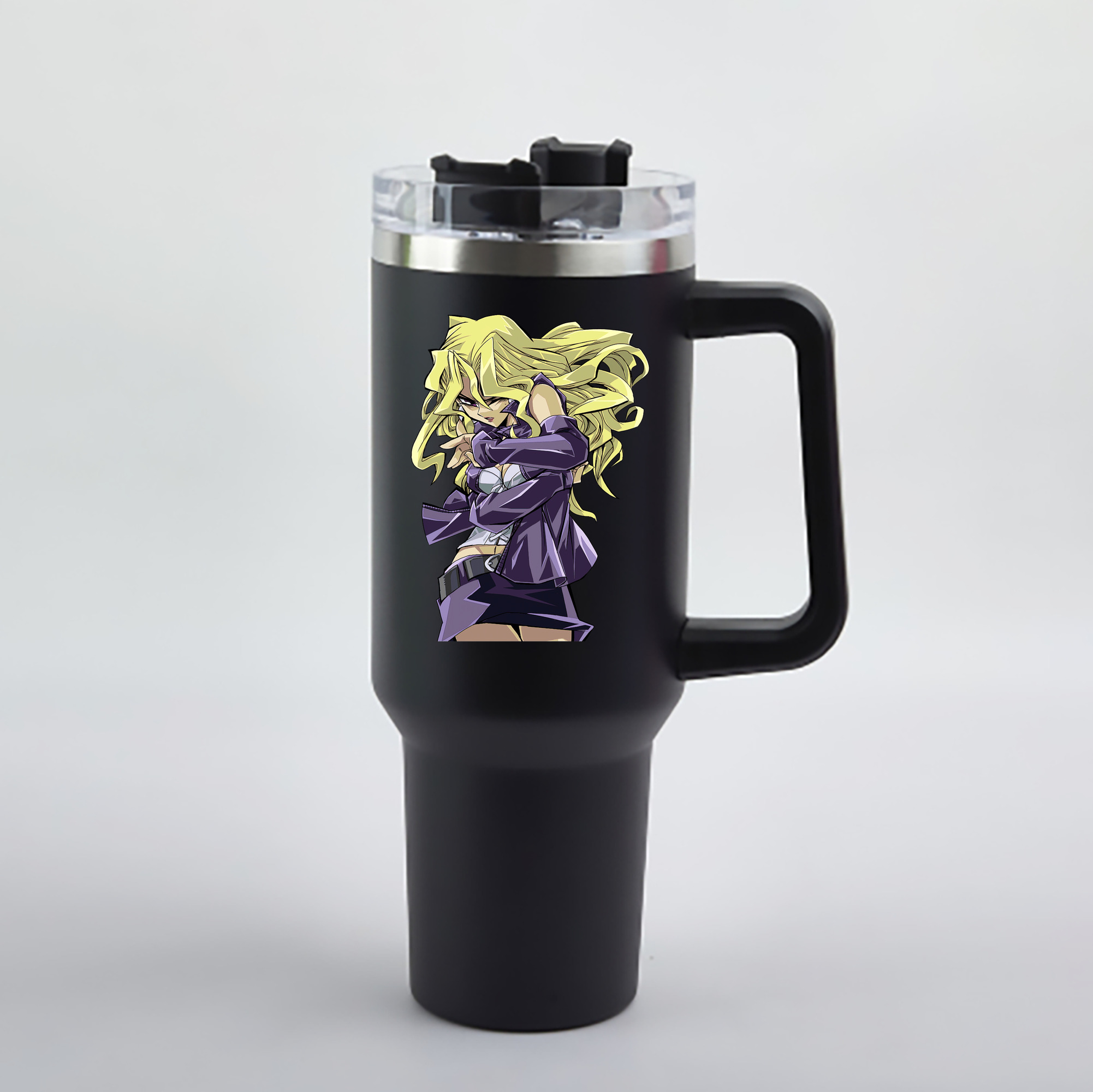 （画像用） 遊☆戯☆王 Yu-Gi-Oh! 1200mL車用タンブラー - クリスタルステッカー（プラスチックストロー付き）