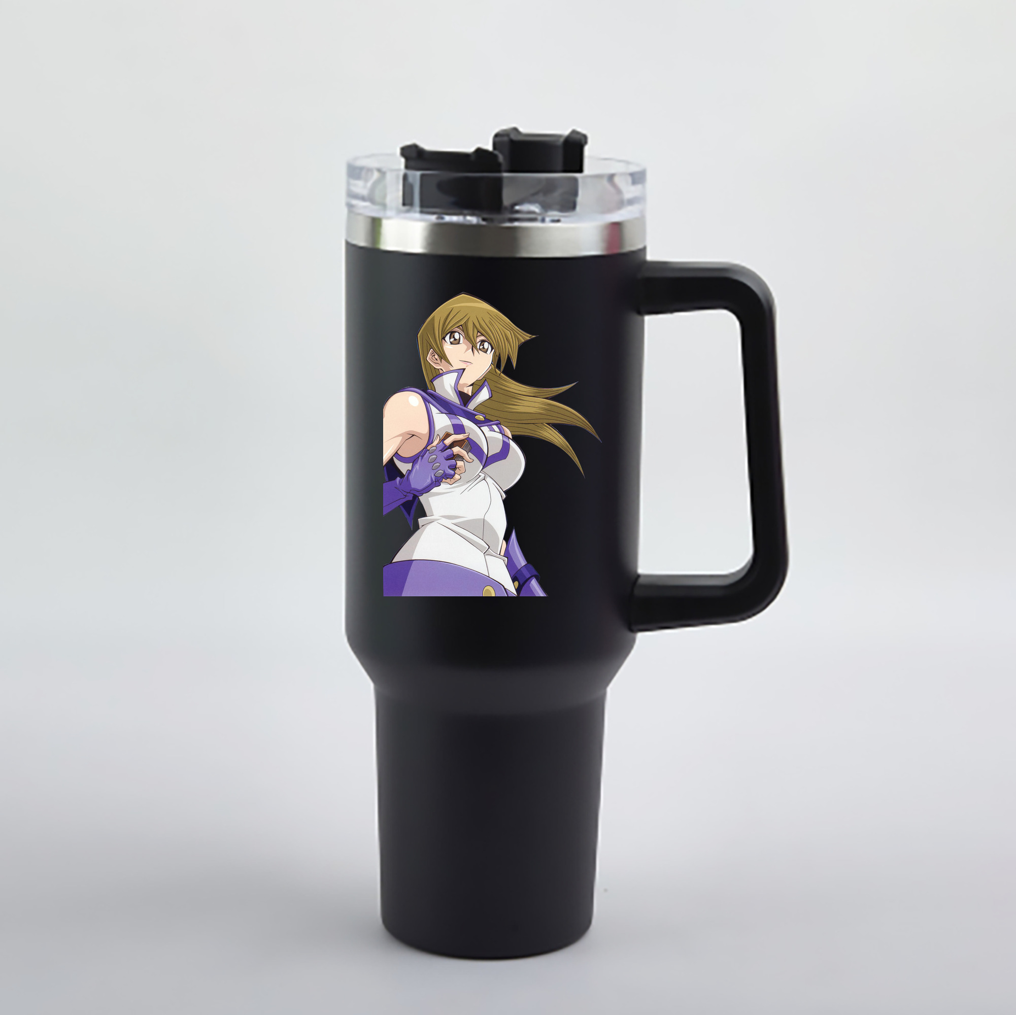 （画像用） 遊☆戯☆王 Yu-Gi-Oh! 1200mL車用タンブラー - クリスタルステッカー（プラスチックストロー付き）