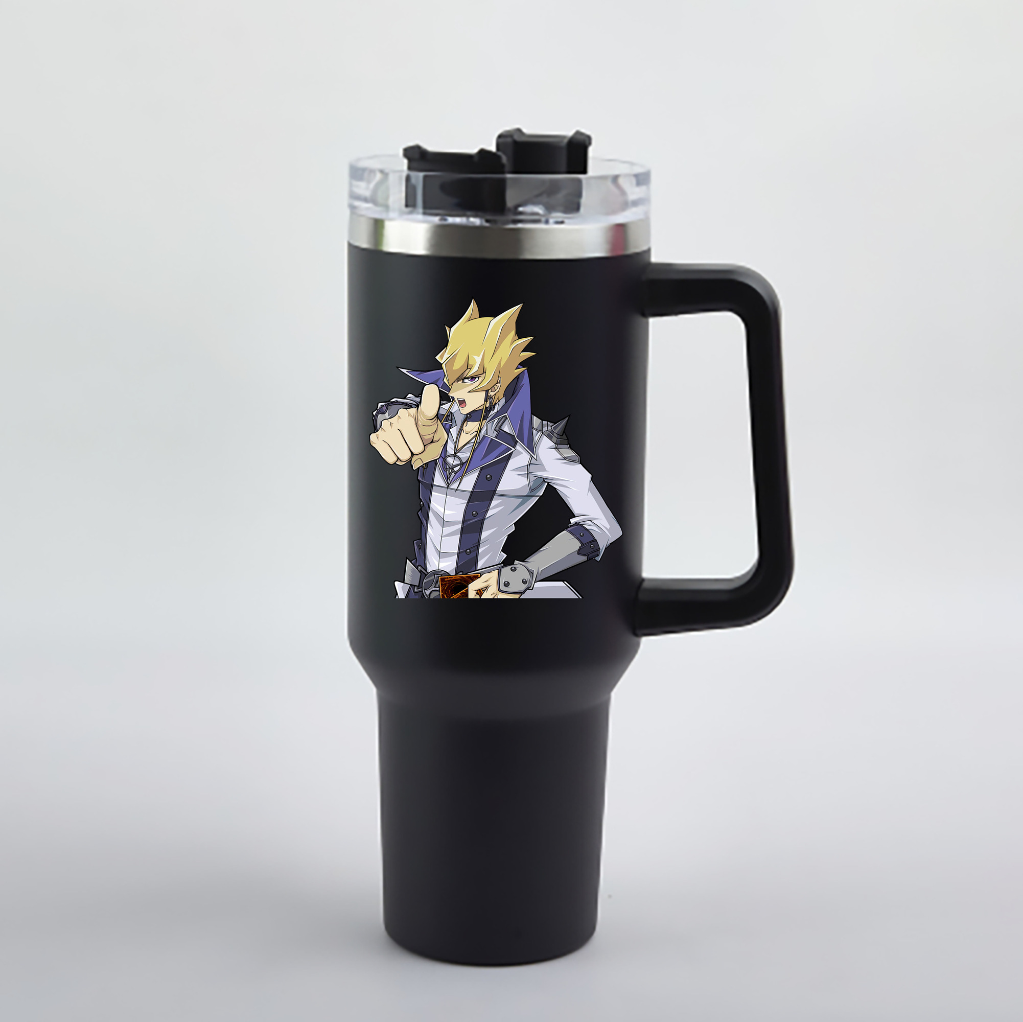 （画像用） 遊☆戯☆王 Yu-Gi-Oh! 1200mL車用タンブラー - クリスタルステッカー（プラスチックストロー付き）