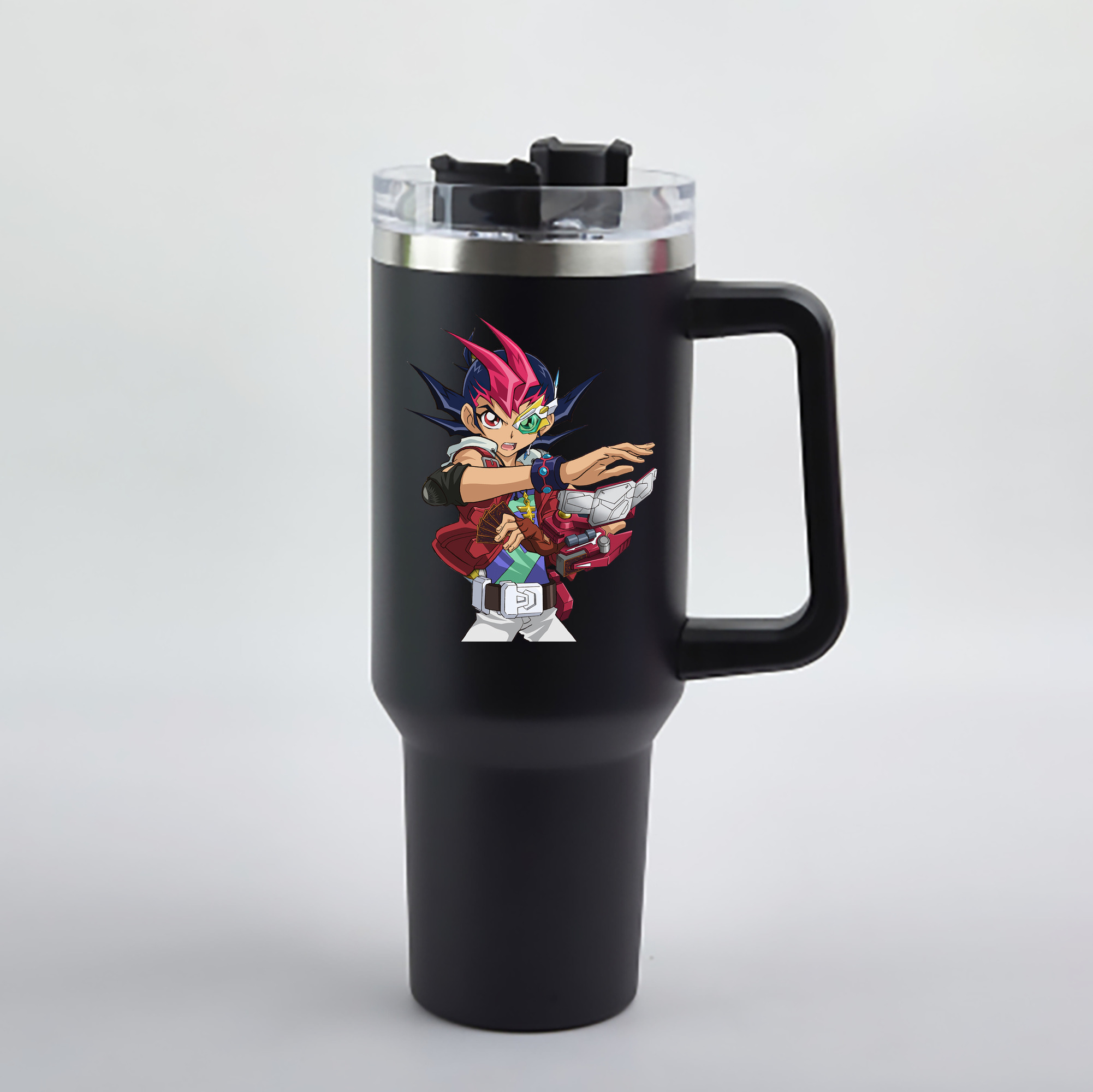 （画像用） 遊☆戯☆王 Yu-Gi-Oh! 1200mL車用タンブラー - クリスタルステッカー（プラスチックストロー付き）
