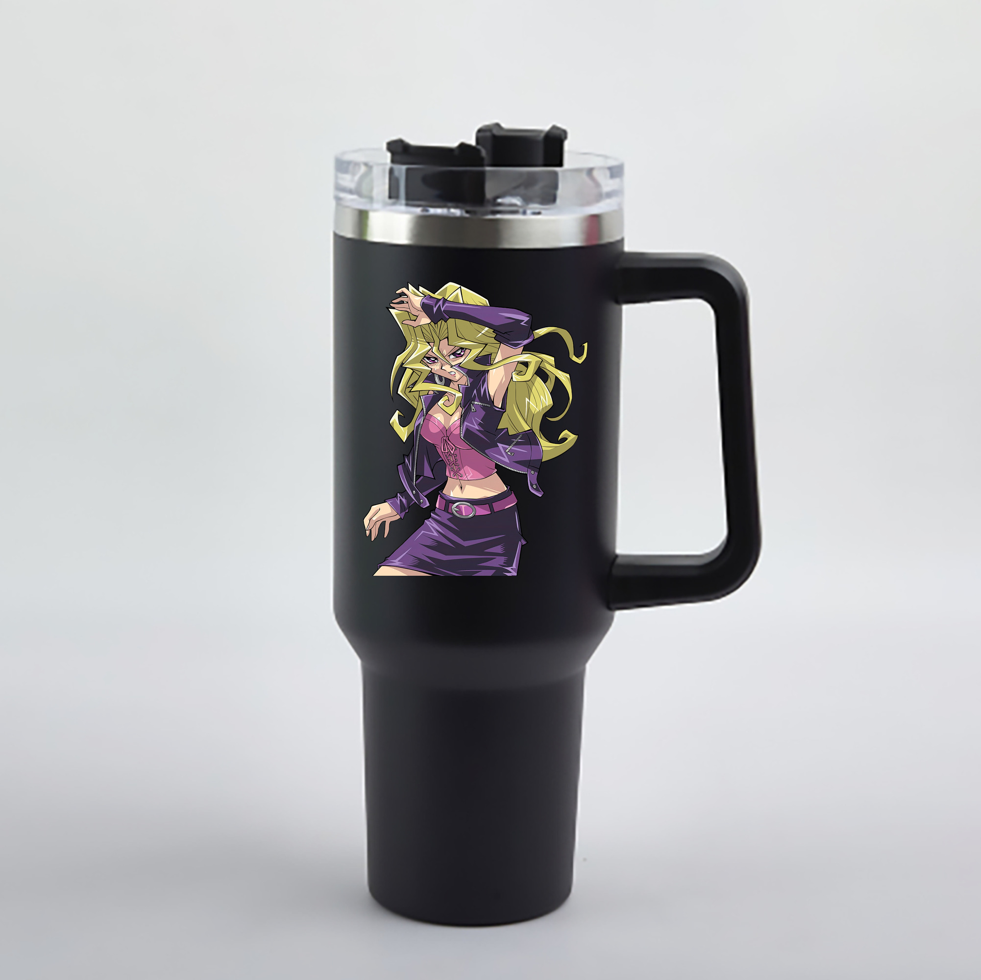 （画像用） 遊☆戯☆王 Yu-Gi-Oh! 1200mL車用タンブラー - クリスタルステッカー（プラスチックストロー付き）