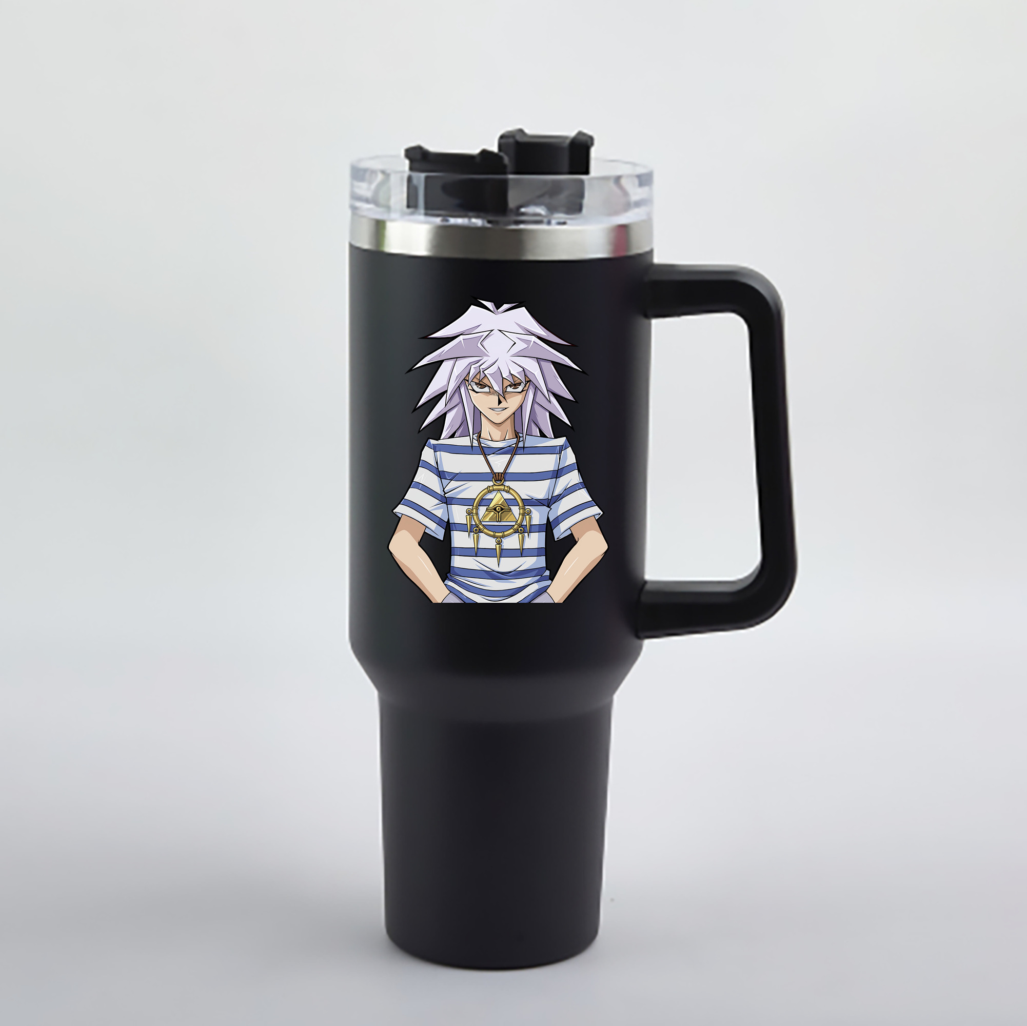 （画像用） 遊☆戯☆王 Yu-Gi-Oh! 1200mL車用タンブラー - クリスタルステッカー（プラスチックストロー付き）