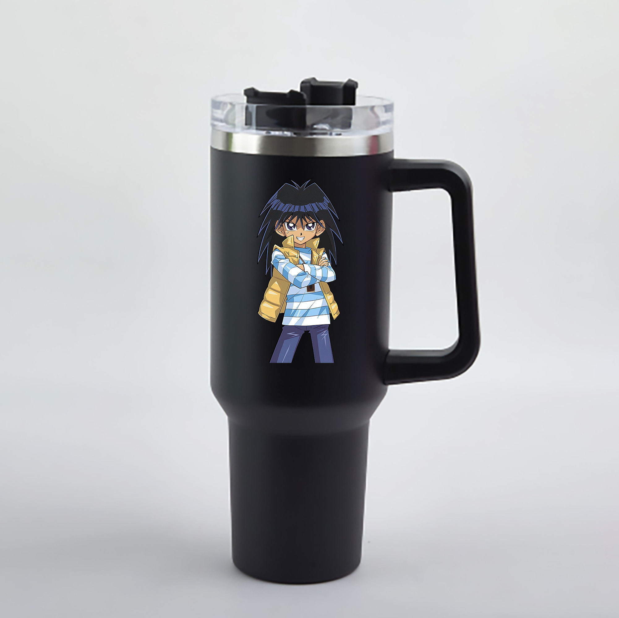 （画像用） 遊☆戯☆王 Yu-Gi-Oh! 1200mL車用タンブラー - クリスタルステッカー（プラスチックストロー付き）