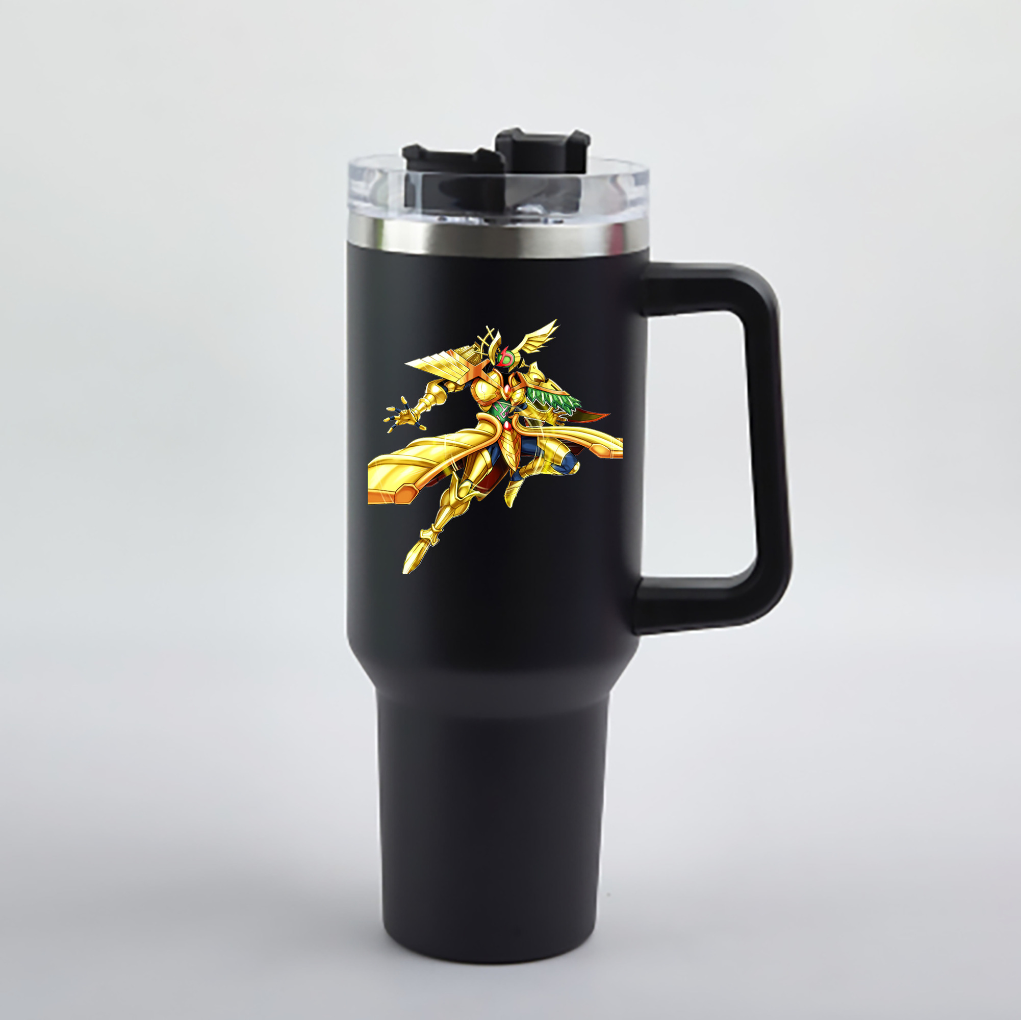 （画像用） 遊☆戯☆王 Yu-Gi-Oh! 1200mL車用タンブラー - クリスタルステッカー（プラスチックストロー付き）