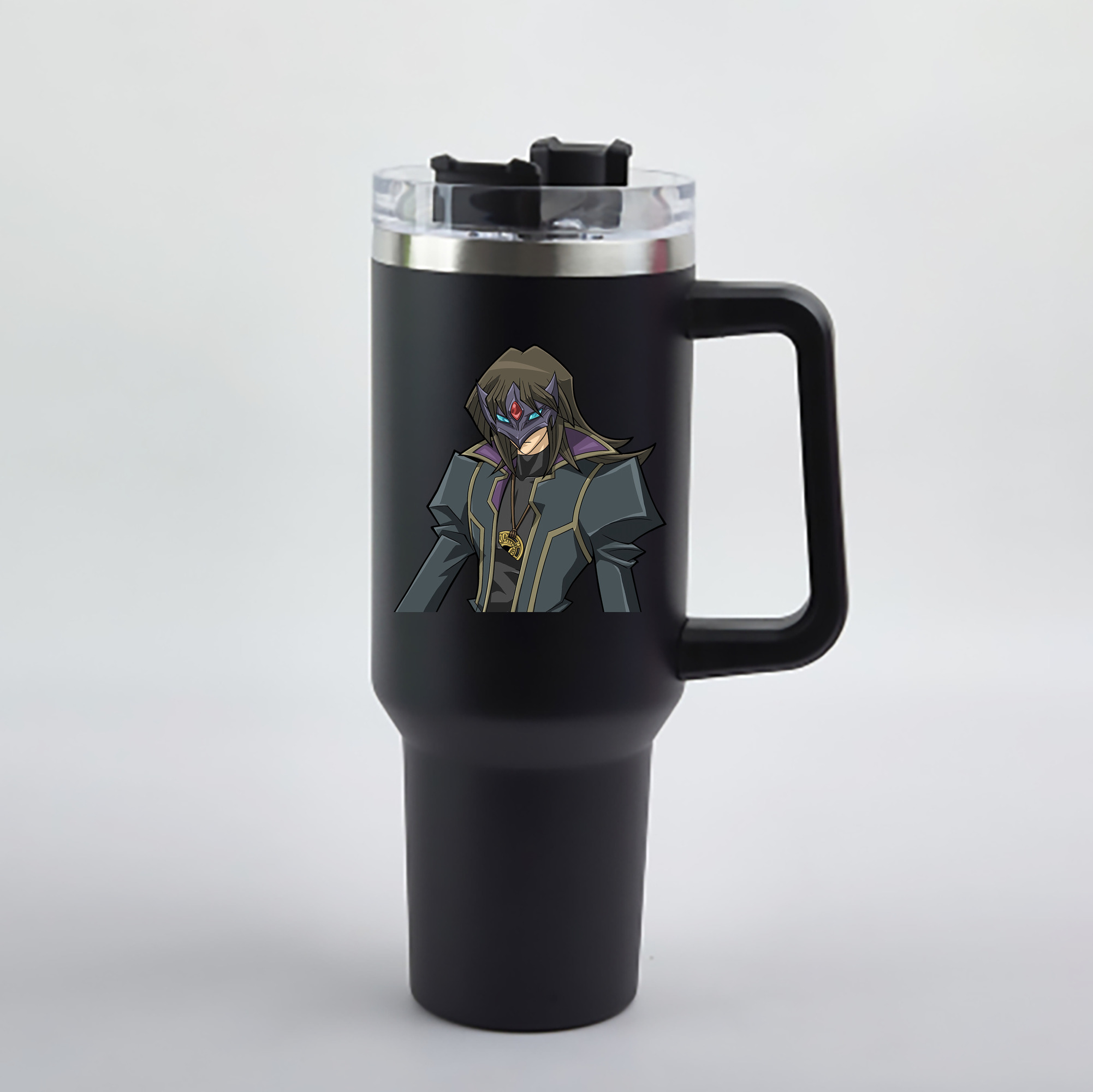 （画像用） 遊☆戯☆王 Yu-Gi-Oh! 1200mL車用タンブラー - クリスタルステッカー（プラスチックストロー付き）