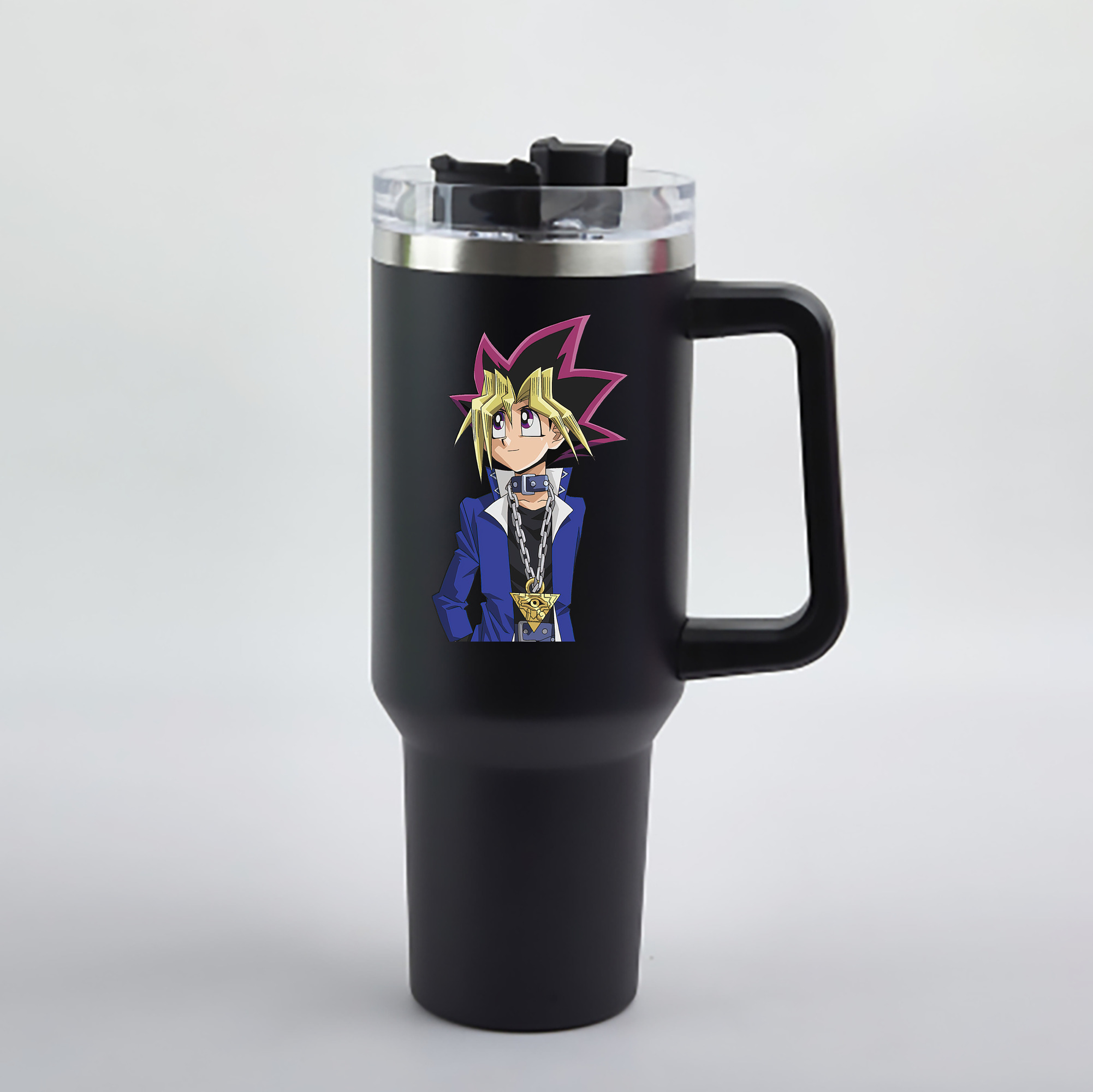 （画像用） 遊☆戯☆王 Yu-Gi-Oh! 1200mL車用タンブラー - クリスタルステッカー（プラスチックストロー付き）