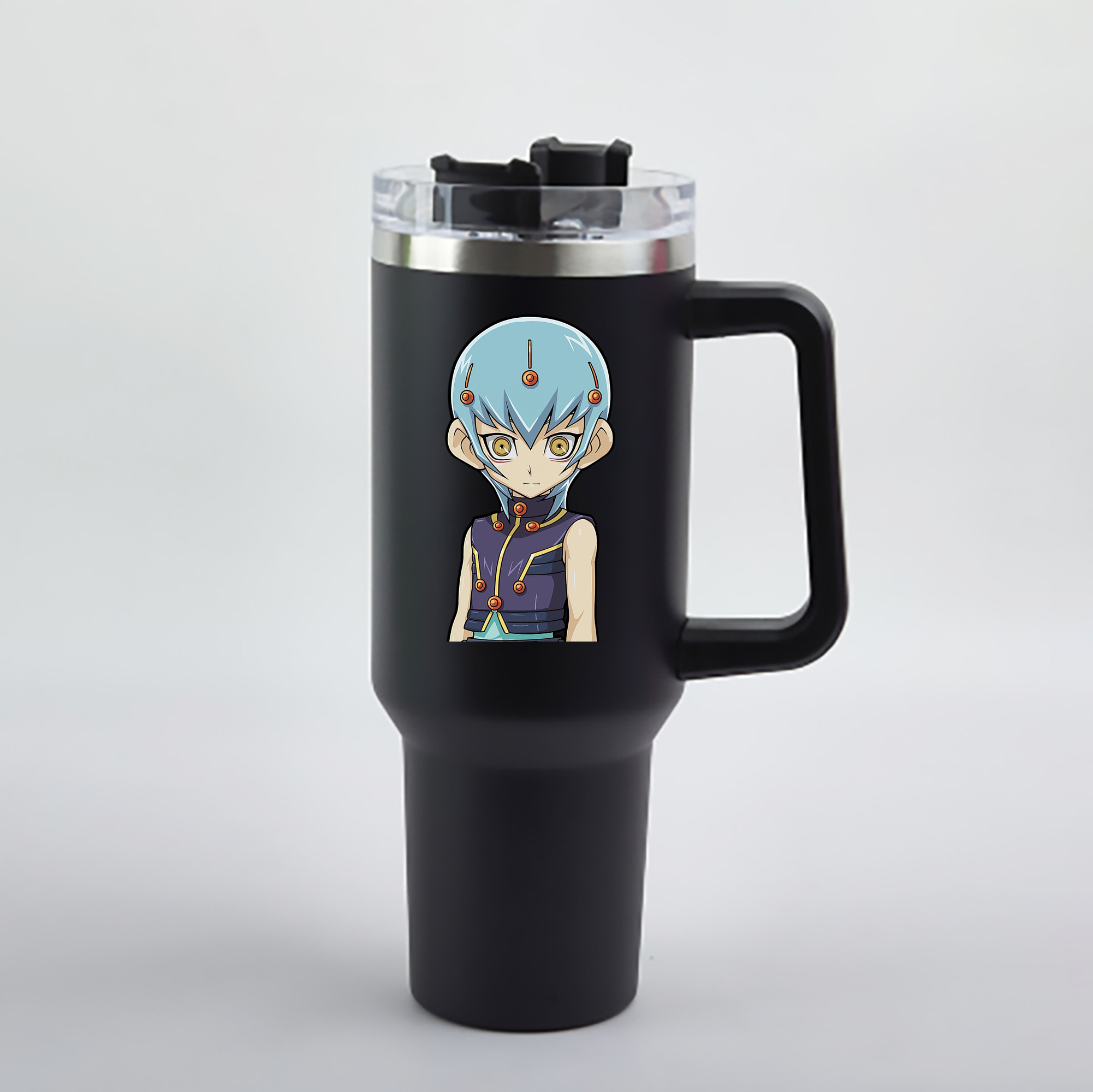 （画像用） 遊☆戯☆王 Yu-Gi-Oh! 1200mL車用タンブラー - クリスタルステッカー（プラスチックストロー付き）